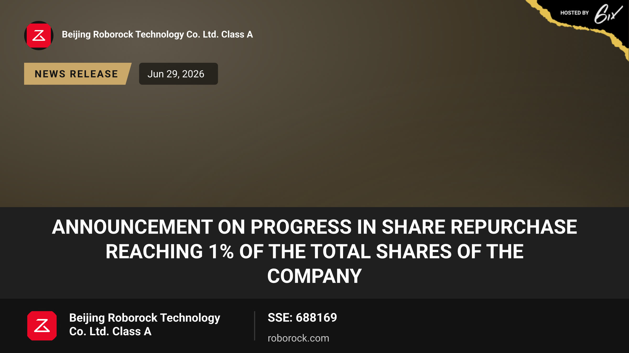 Announcement on Progress in Share Repurchase Reaching 1% of the Total Shares of the Company