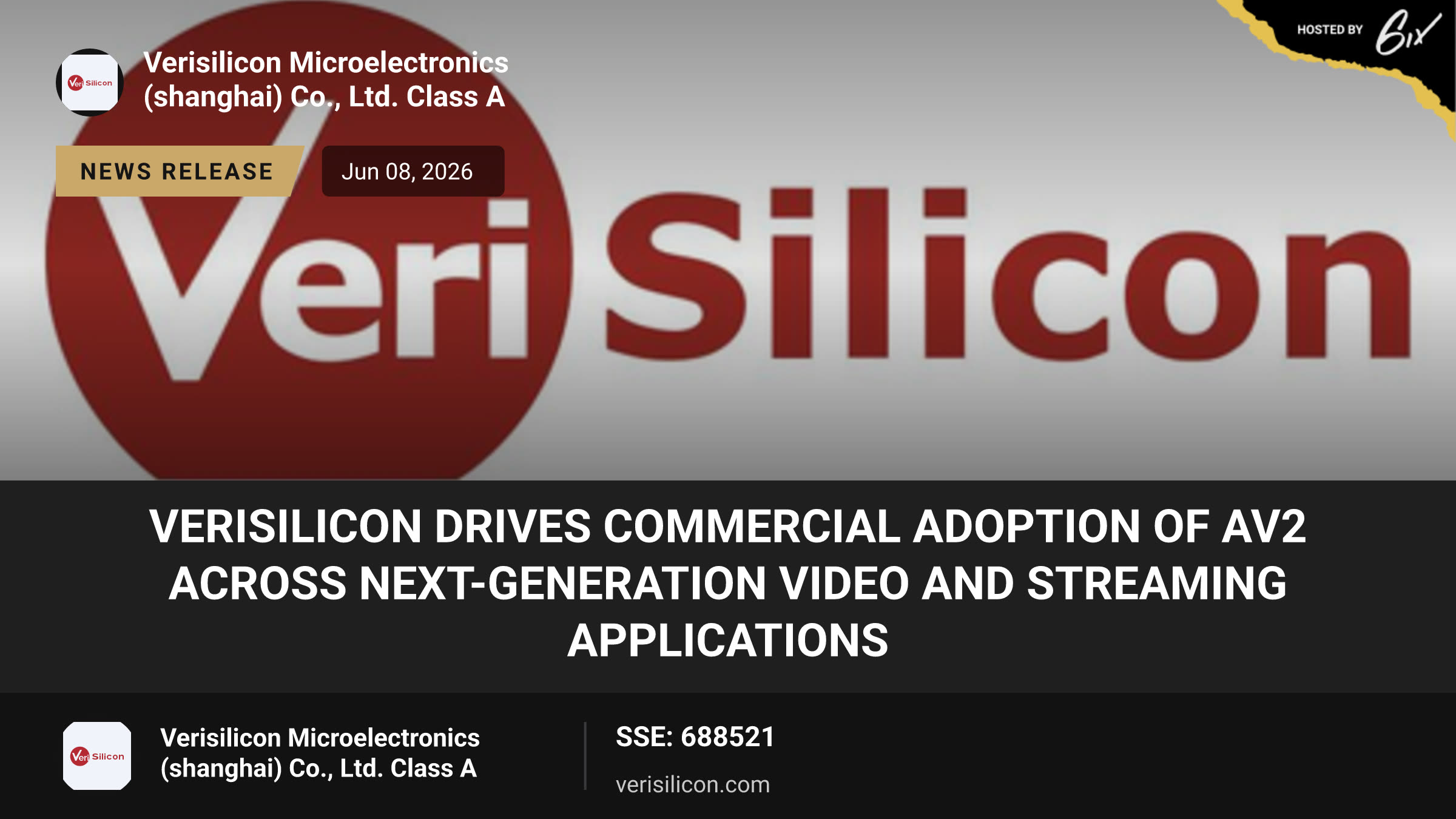 VeriSilicon Drives Commercial Adoption of AV2 Across Next-Generation Video and Streaming Applications