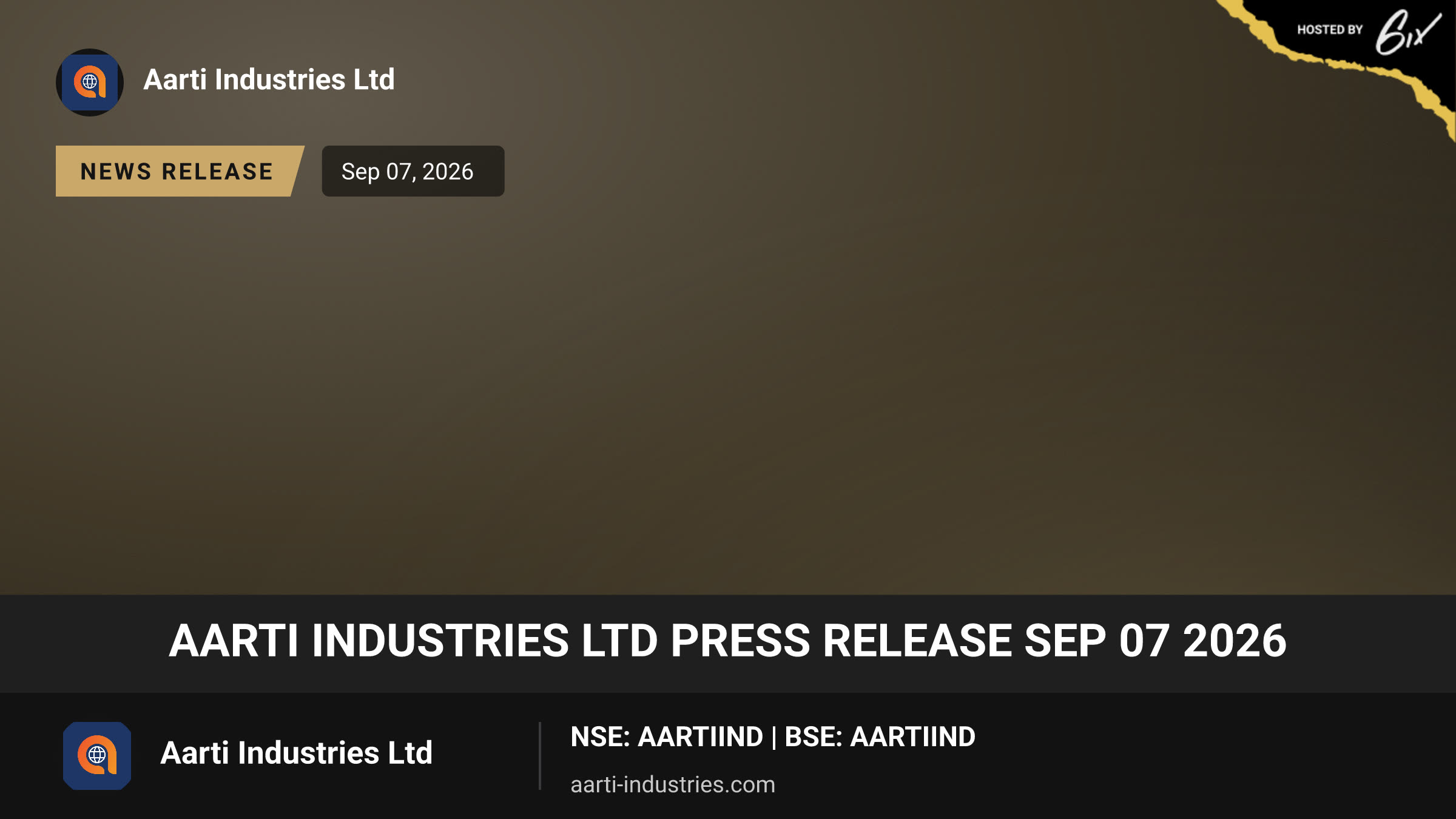 Aarti Industries Ltd Press Release Sep 07 2026