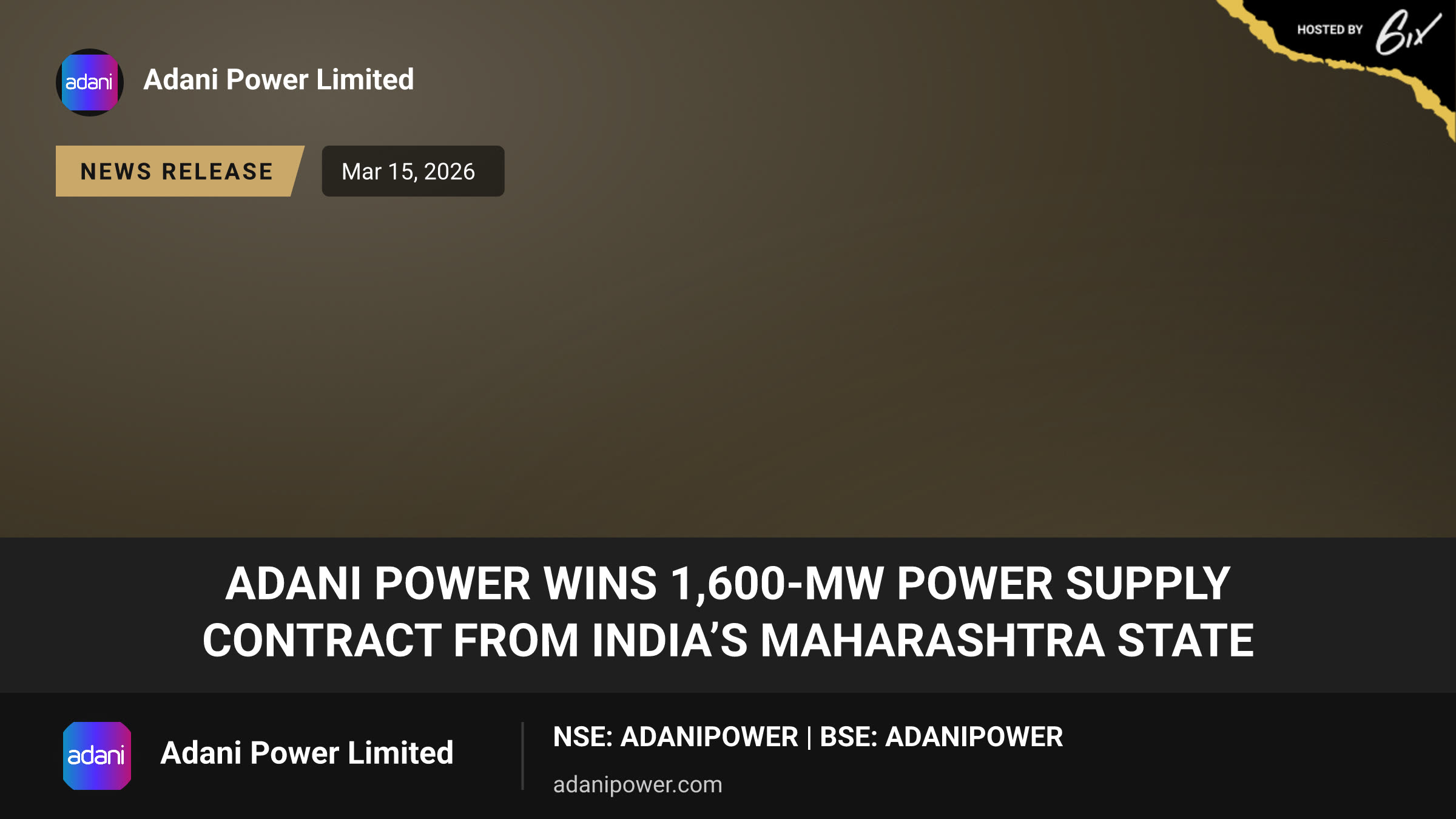 Adani Power wins 1,600-MW power supply contract from India’s Maharashtra state