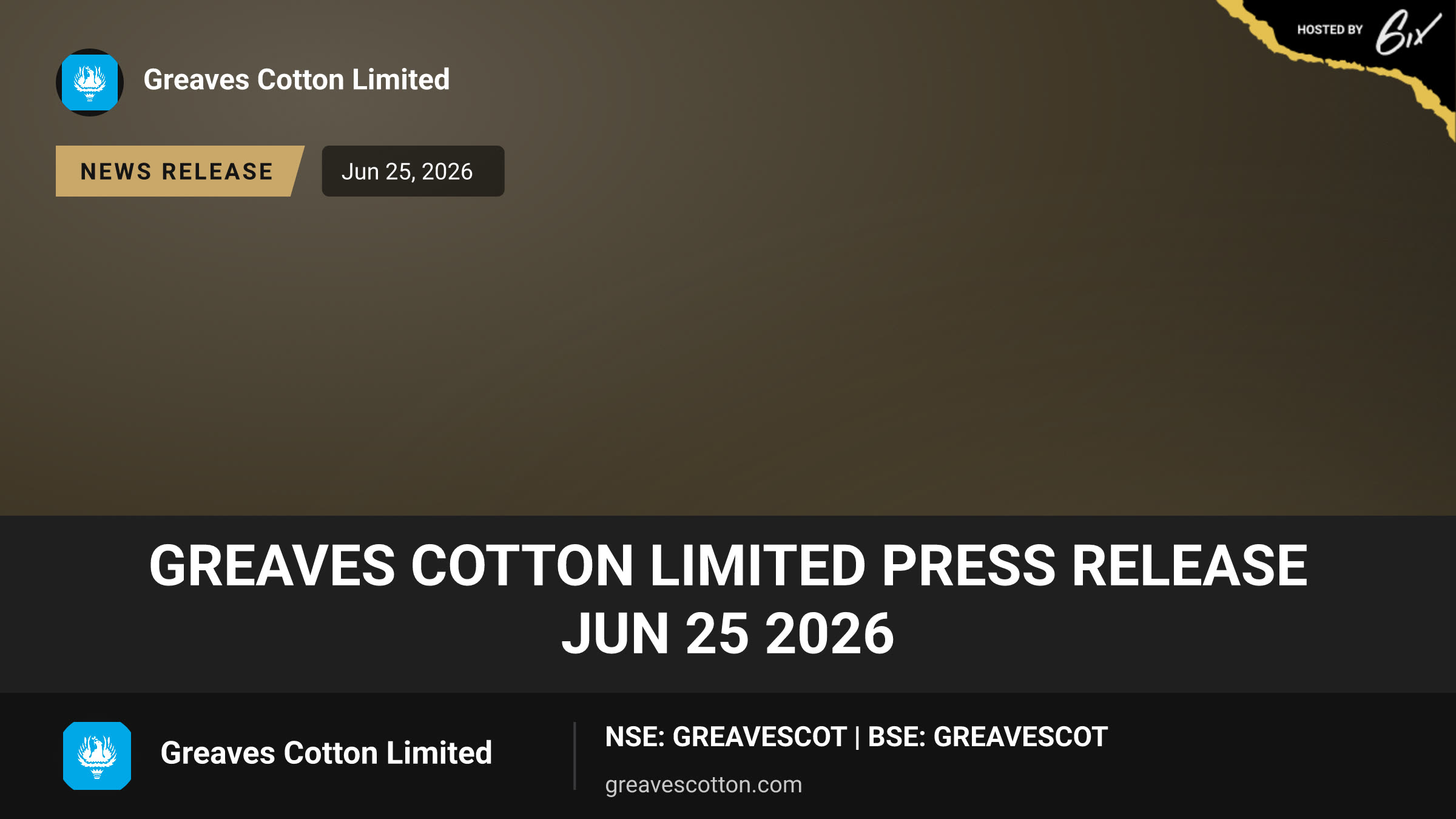Greaves Cotton Limited Press Release Jun 25 2026