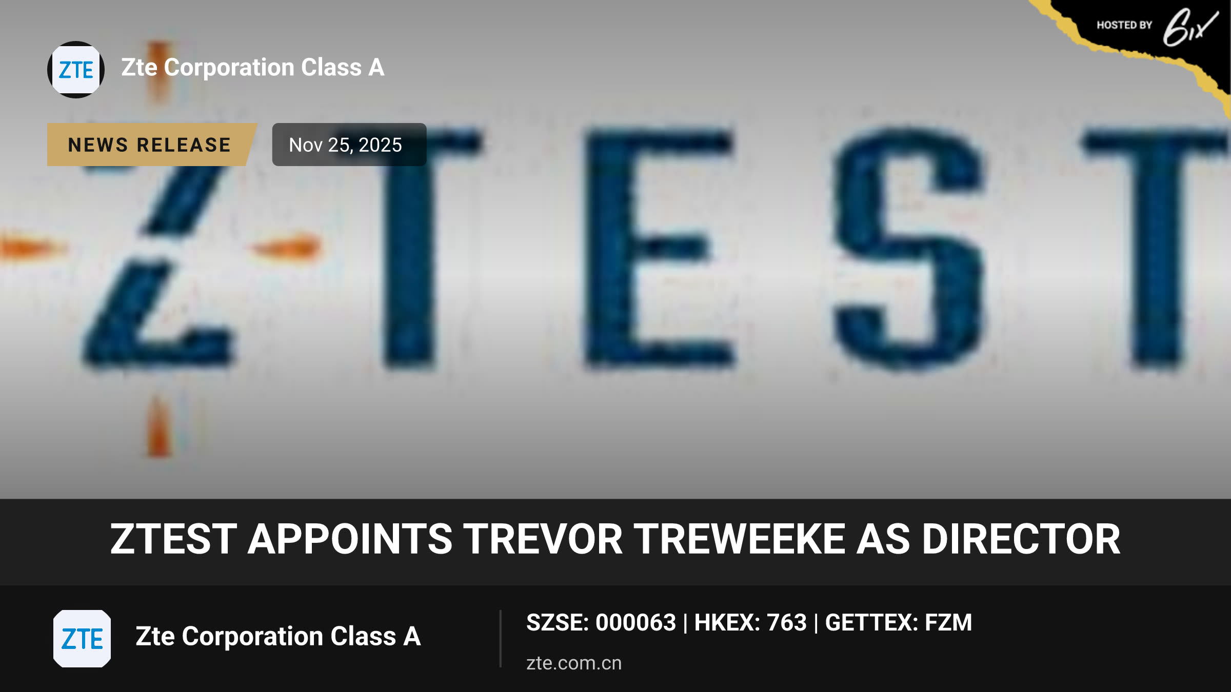 ZTEST Appoints Trevor Treweeke as Director