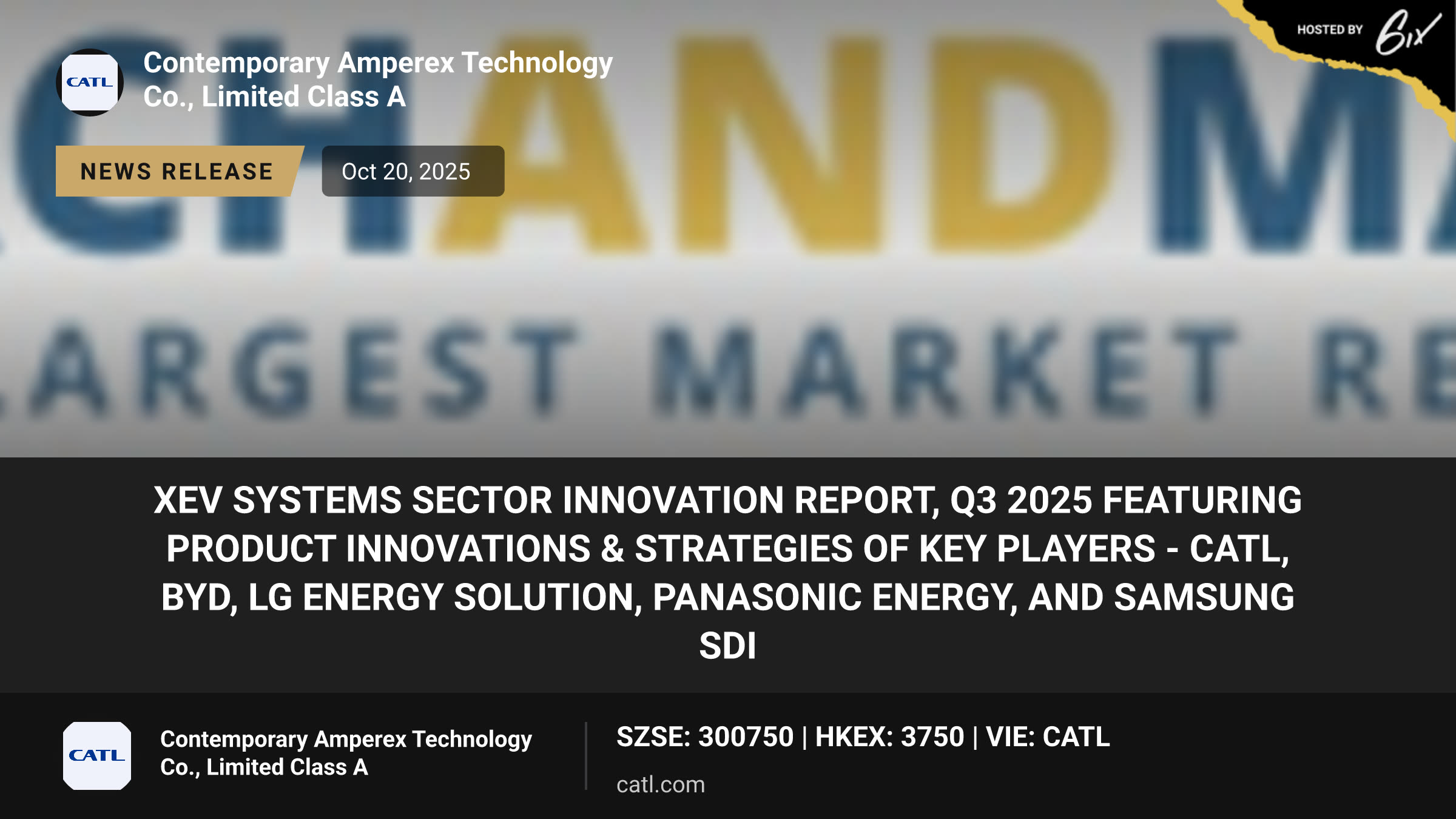 xEV Systems Sector Innovation Report, Q3 2025 Featuring Product Innovations & Strategies of Key Players - CATL, BYD, LG Energy Solution, Panasonic Energy, and Samsung SDI