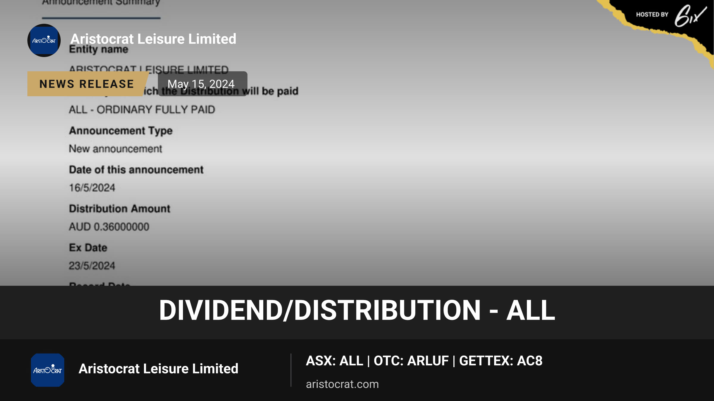 Dividend/Distribution - ALL
