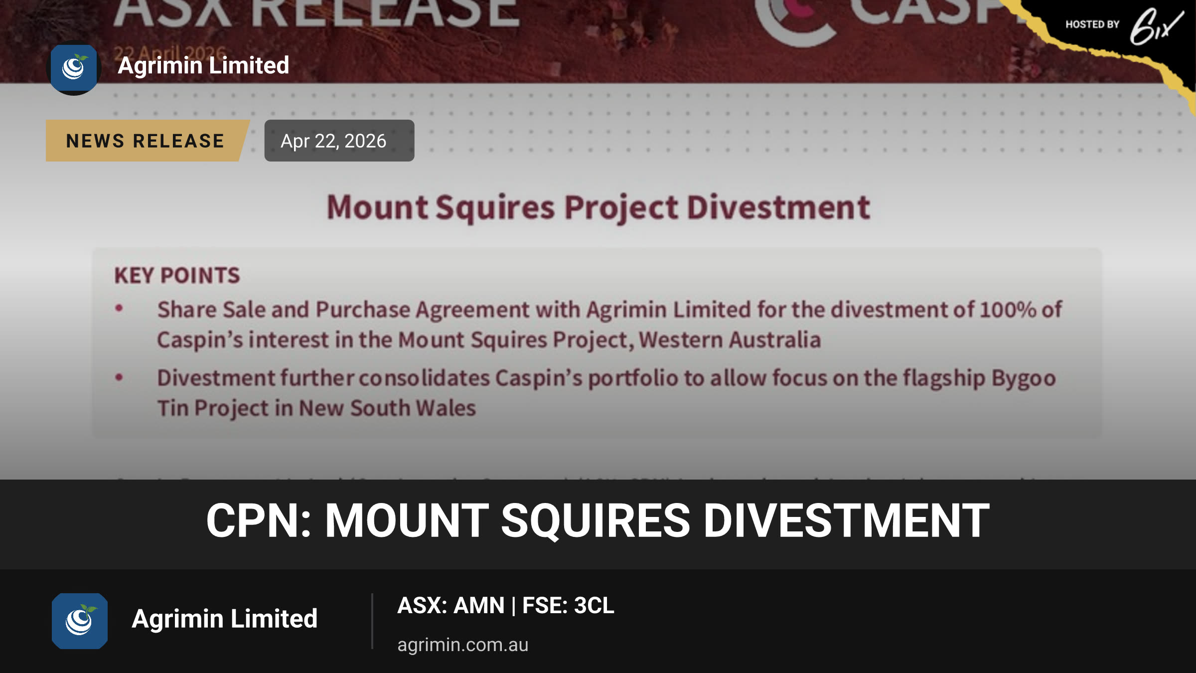 CPN: Mount Squires Divestment