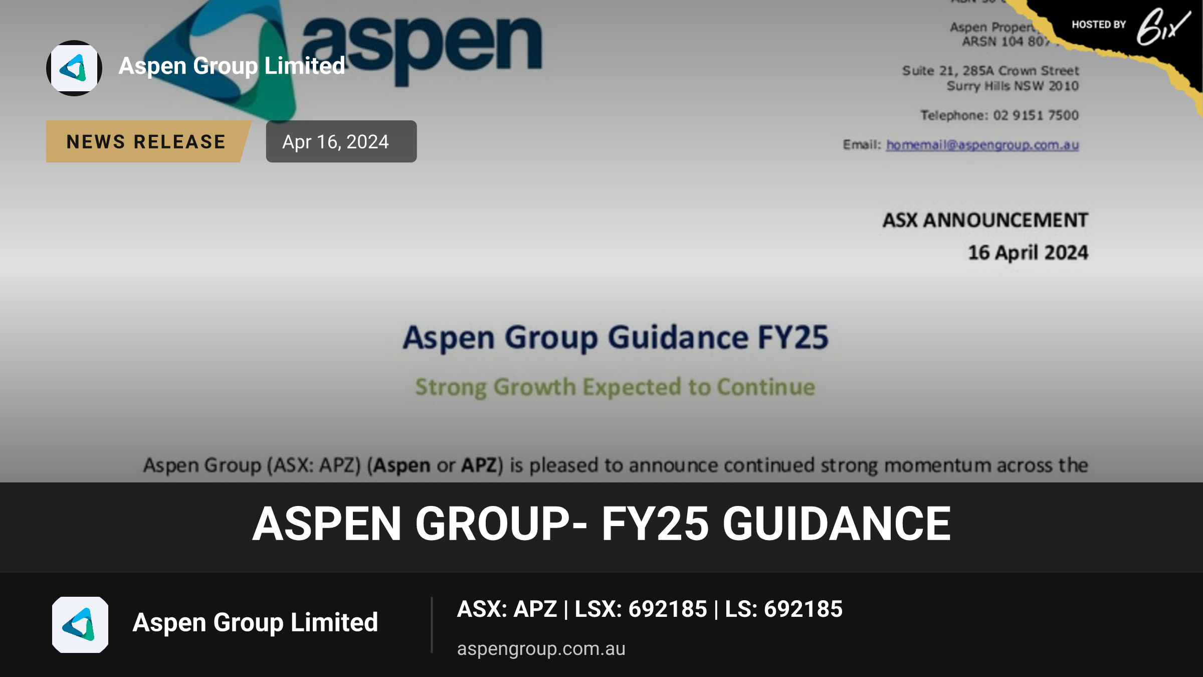 Aspen Group- FY25 Guidance