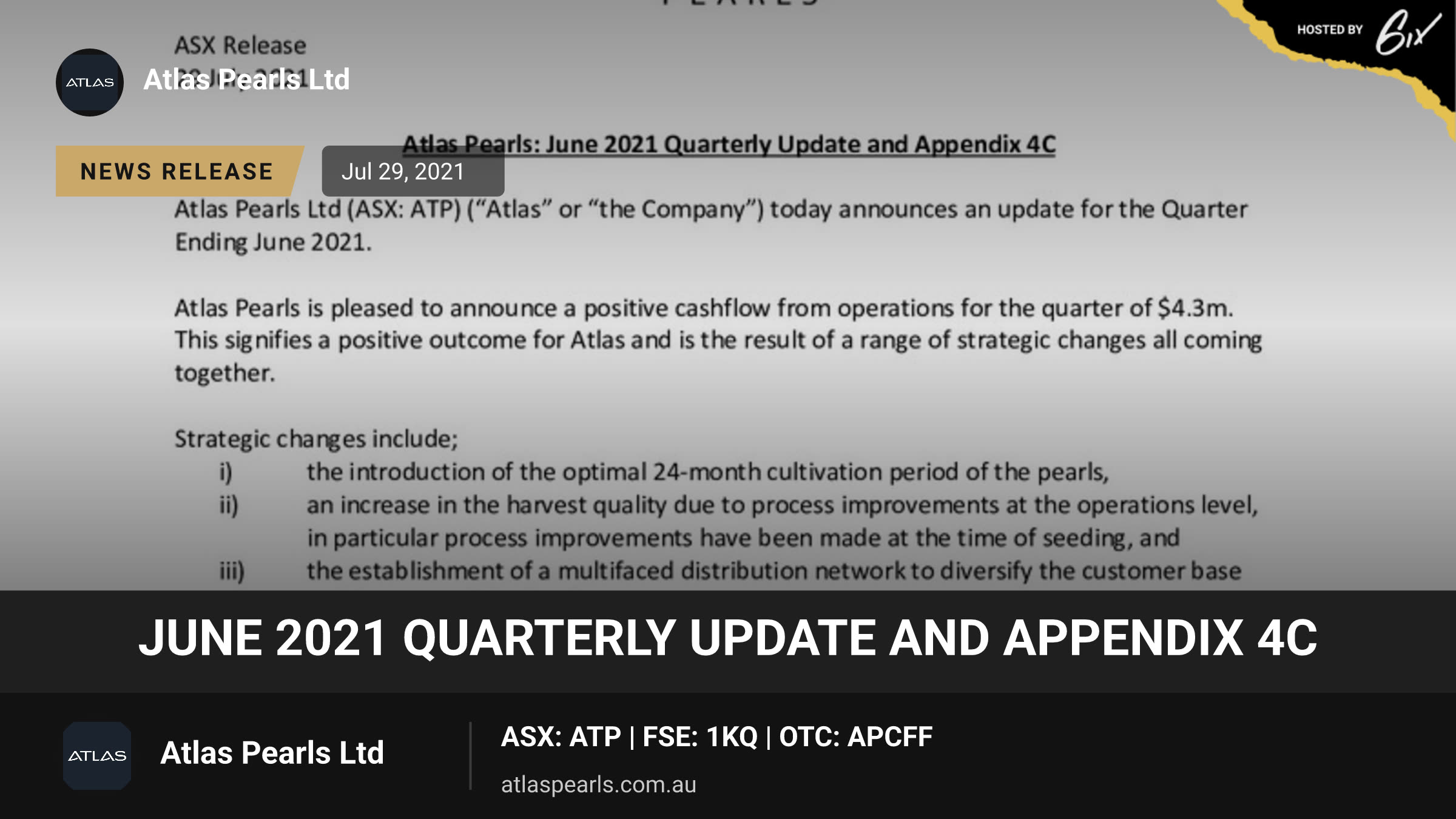June 2021 Quarterly Update and Appendix 4C
