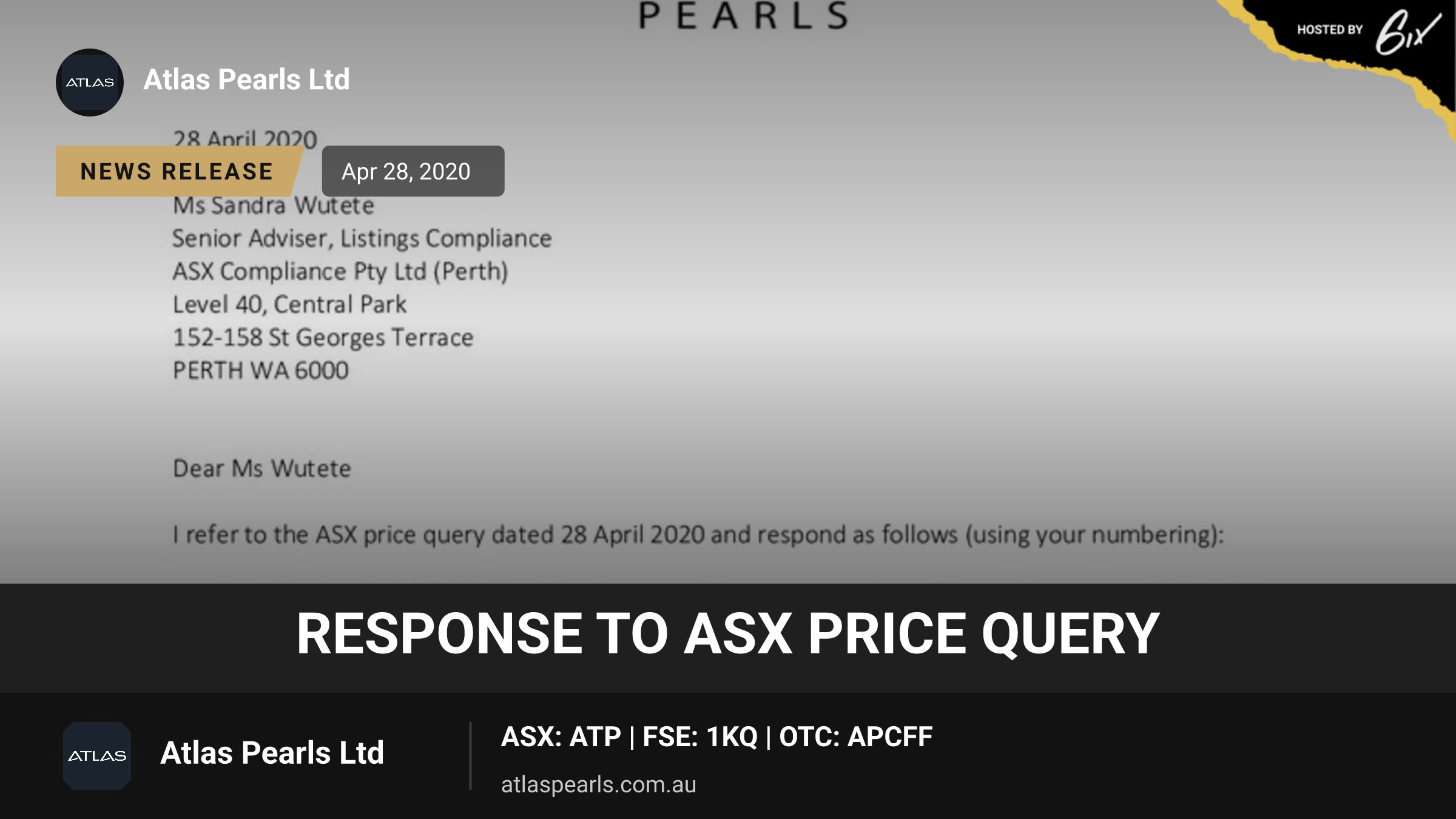 Response to ASX Price Query