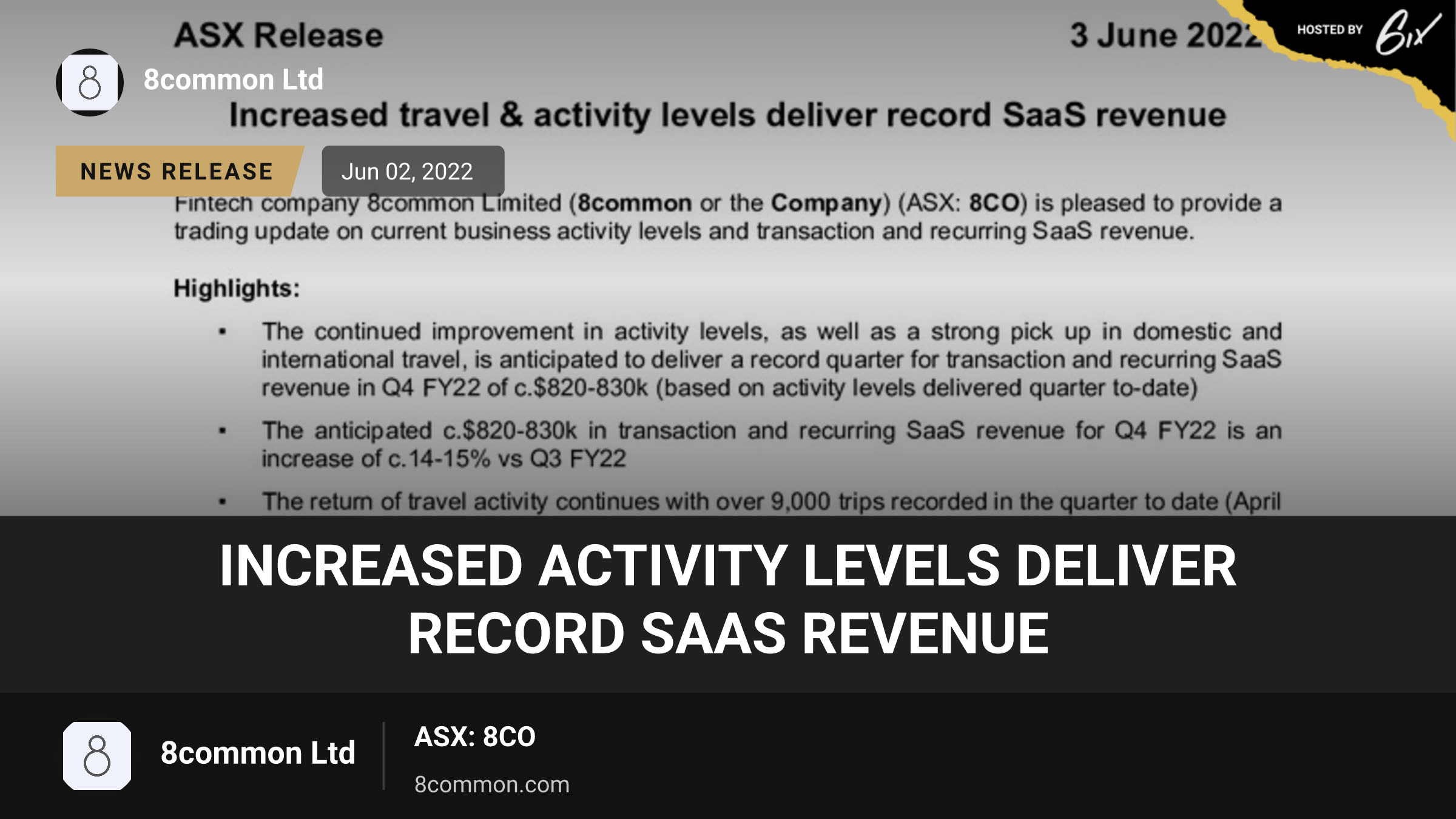 Increased activity levels deliver record SaaS revenue