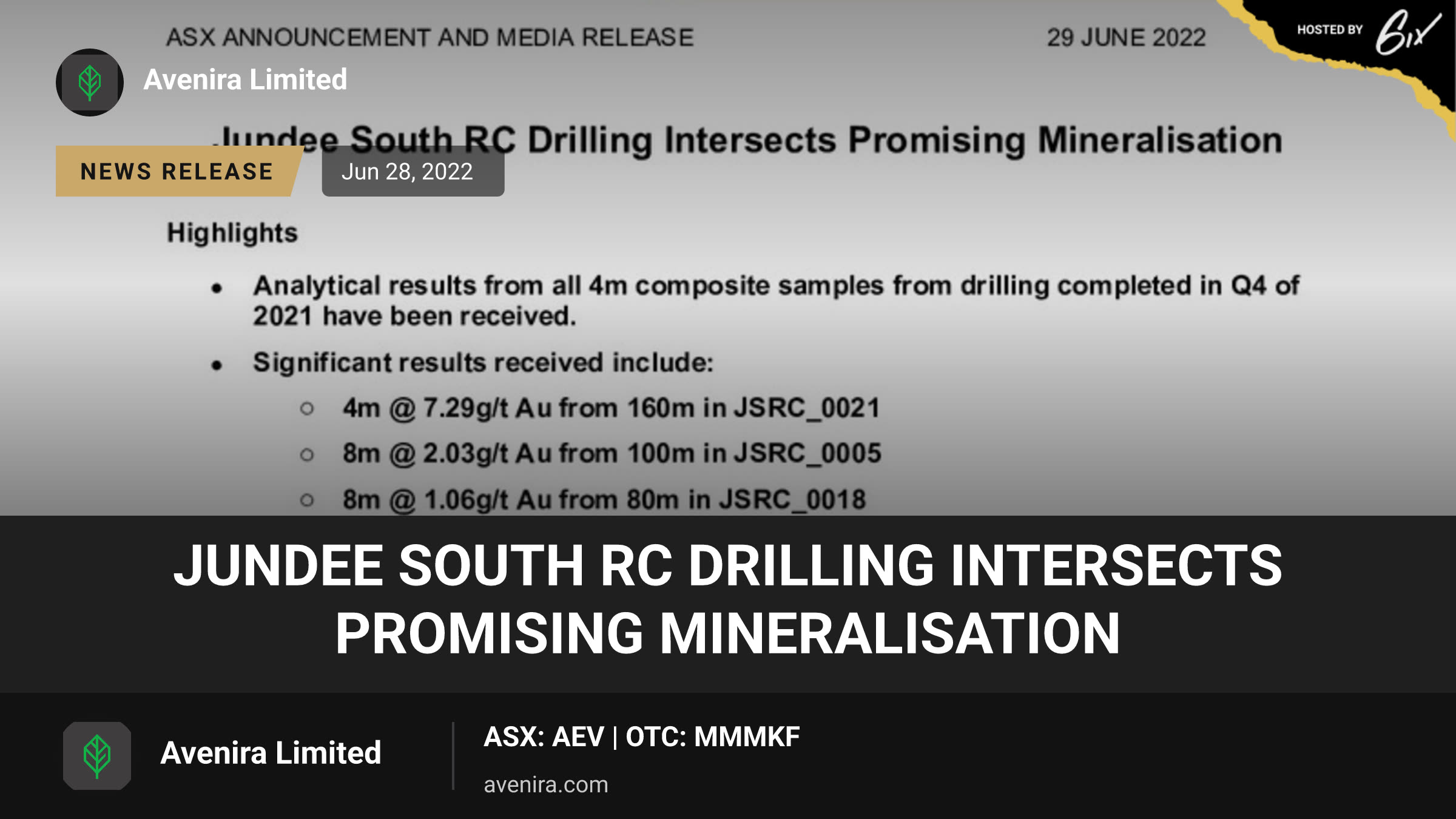 Jundee South RC Drilling Intersects Promising Mineralisation