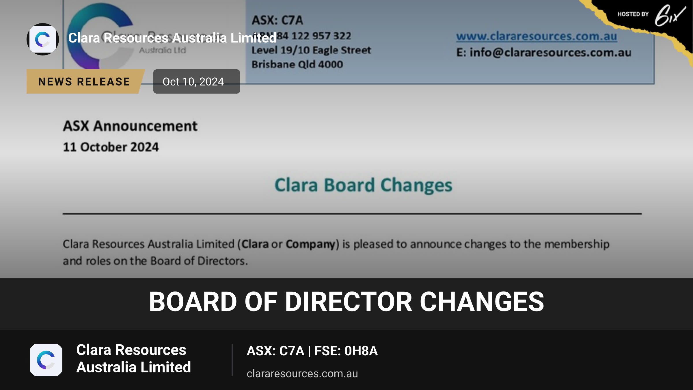 Board of Director changes