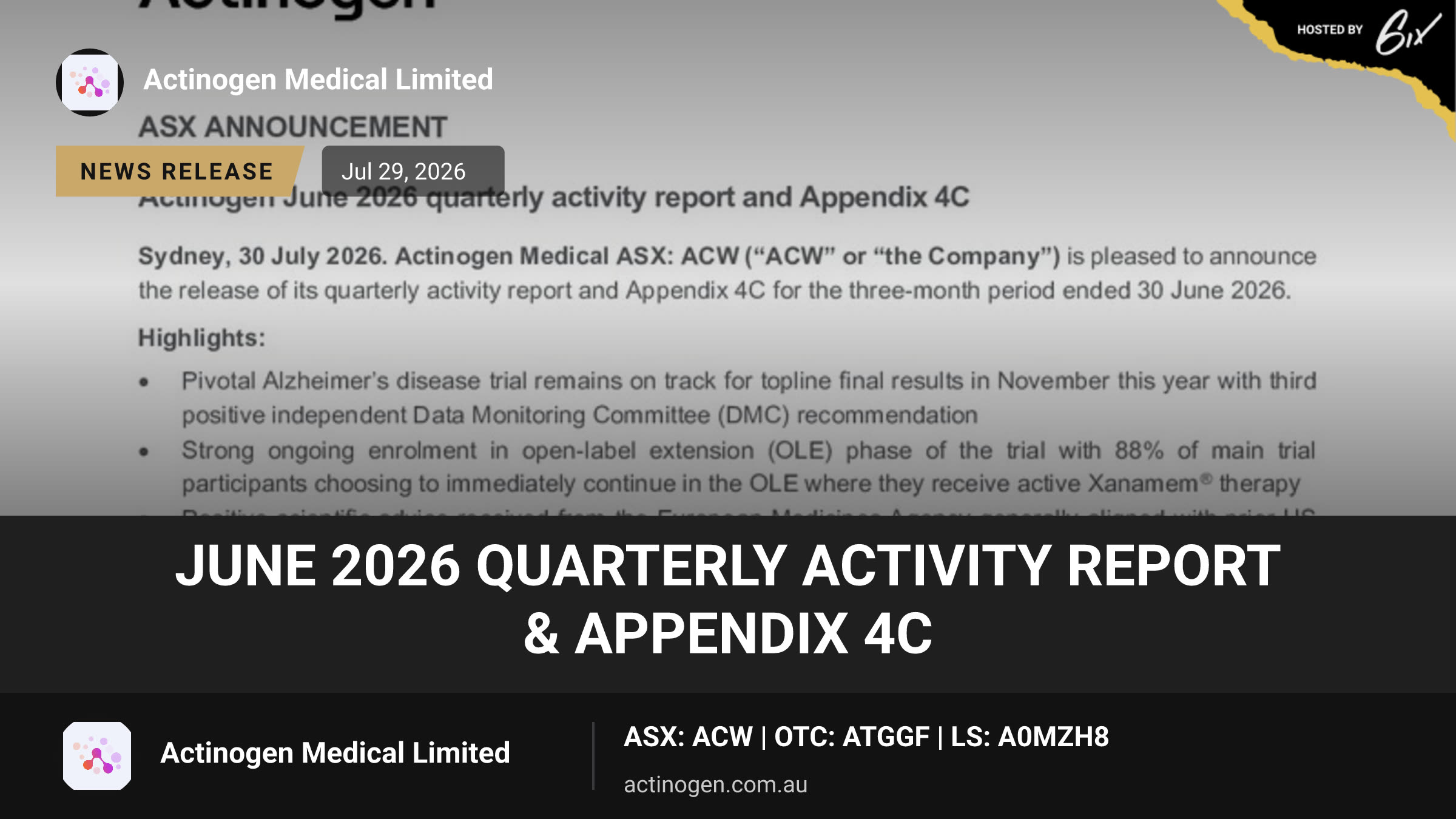 June 2026 Quarterly activity report & Appendix 4C