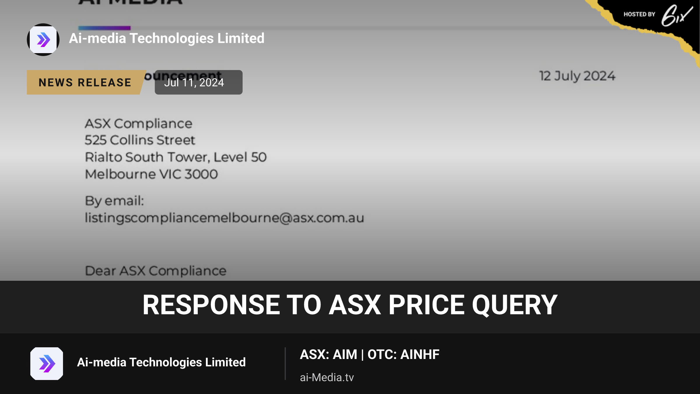 Response to ASX Price Query