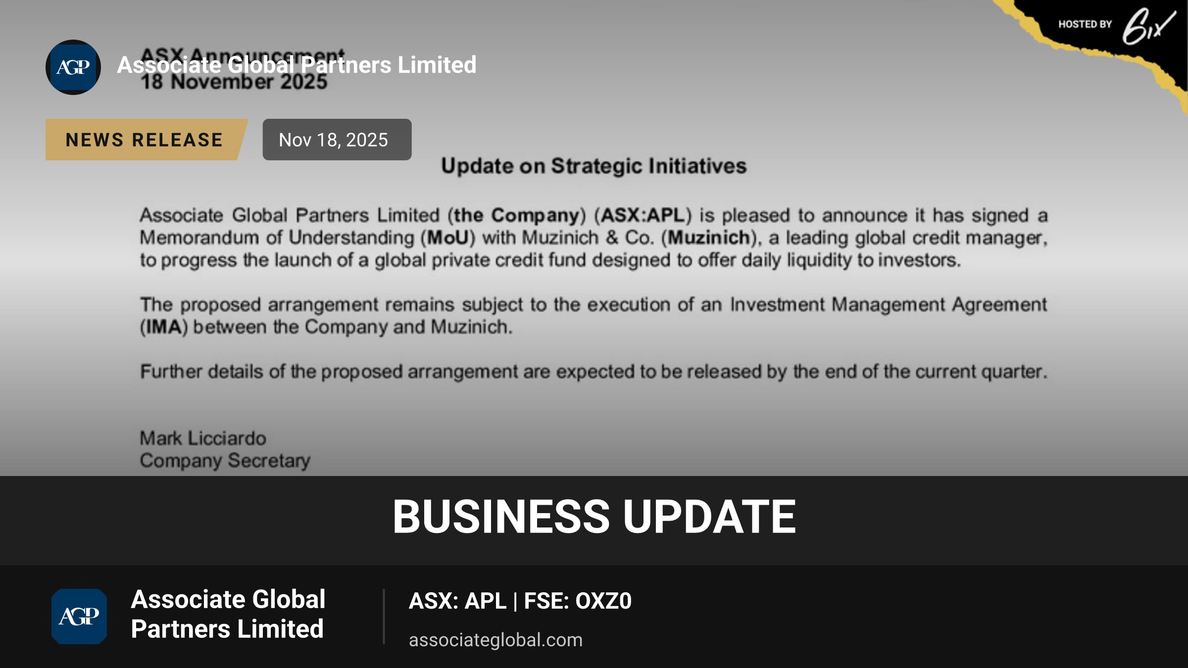 Business Update