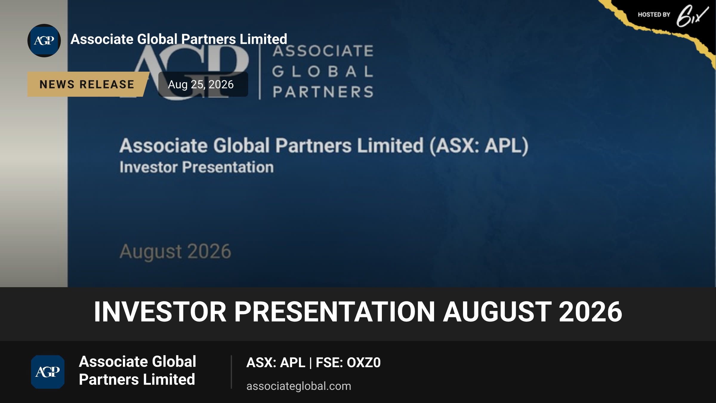 Investor Presentation August 2026