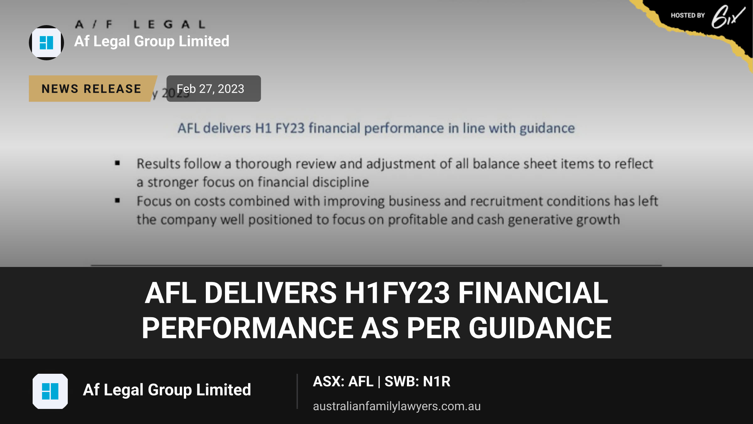 AFL delivers H1FY23 financial performance as per guidance