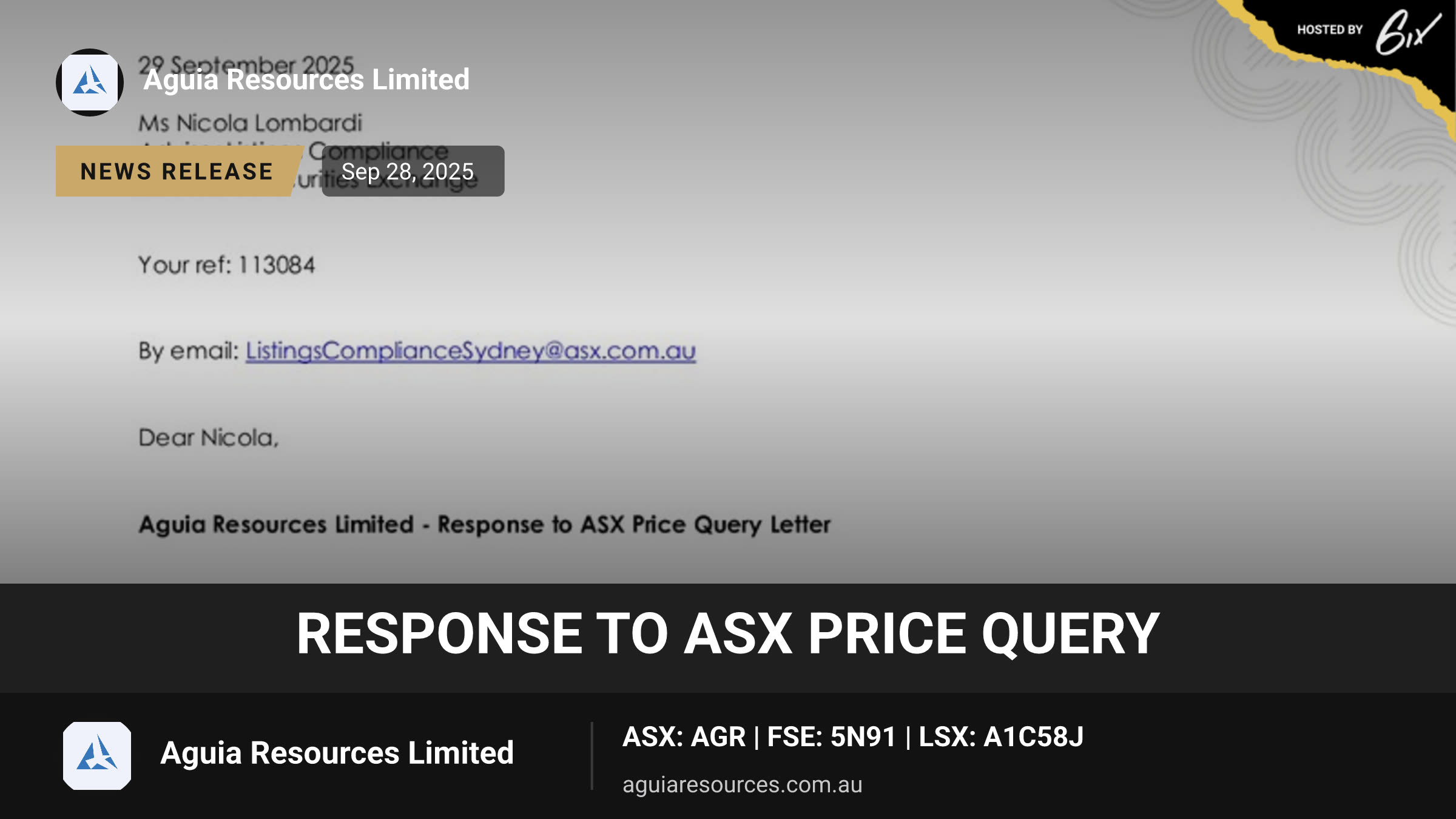 Response to ASX Price Query