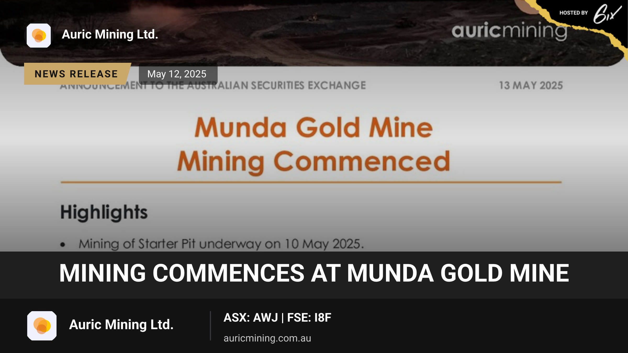 Mining Commences at Munda Gold Mine