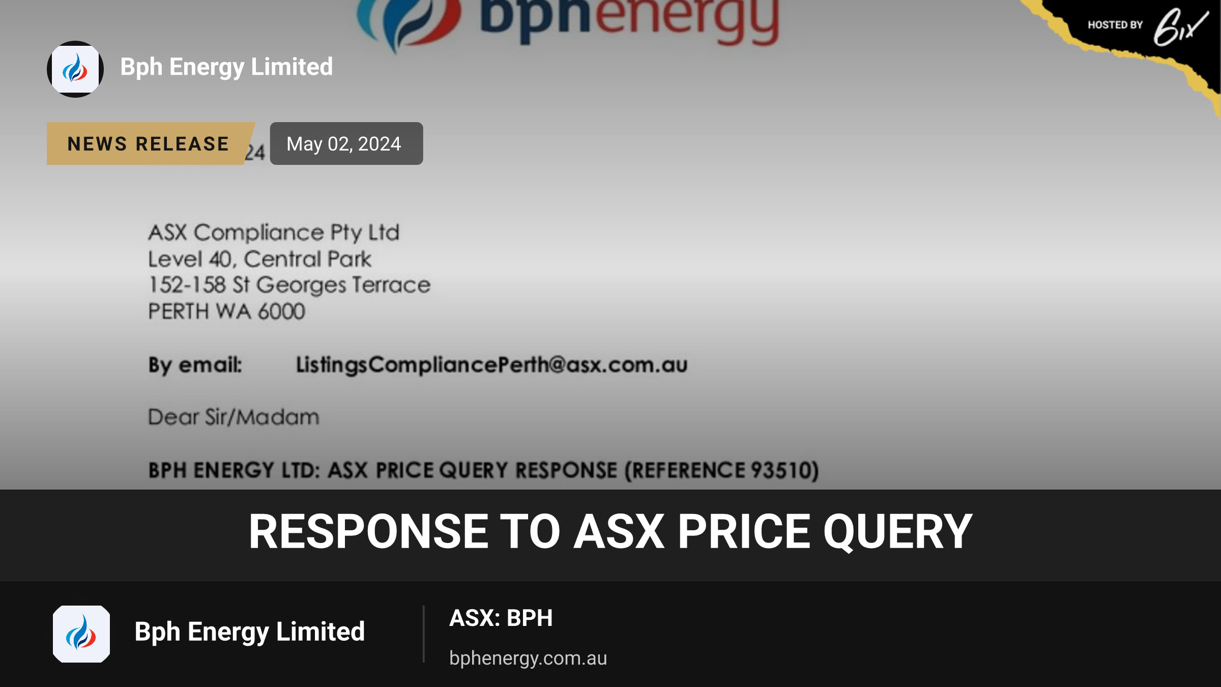 Response to ASX Price Query