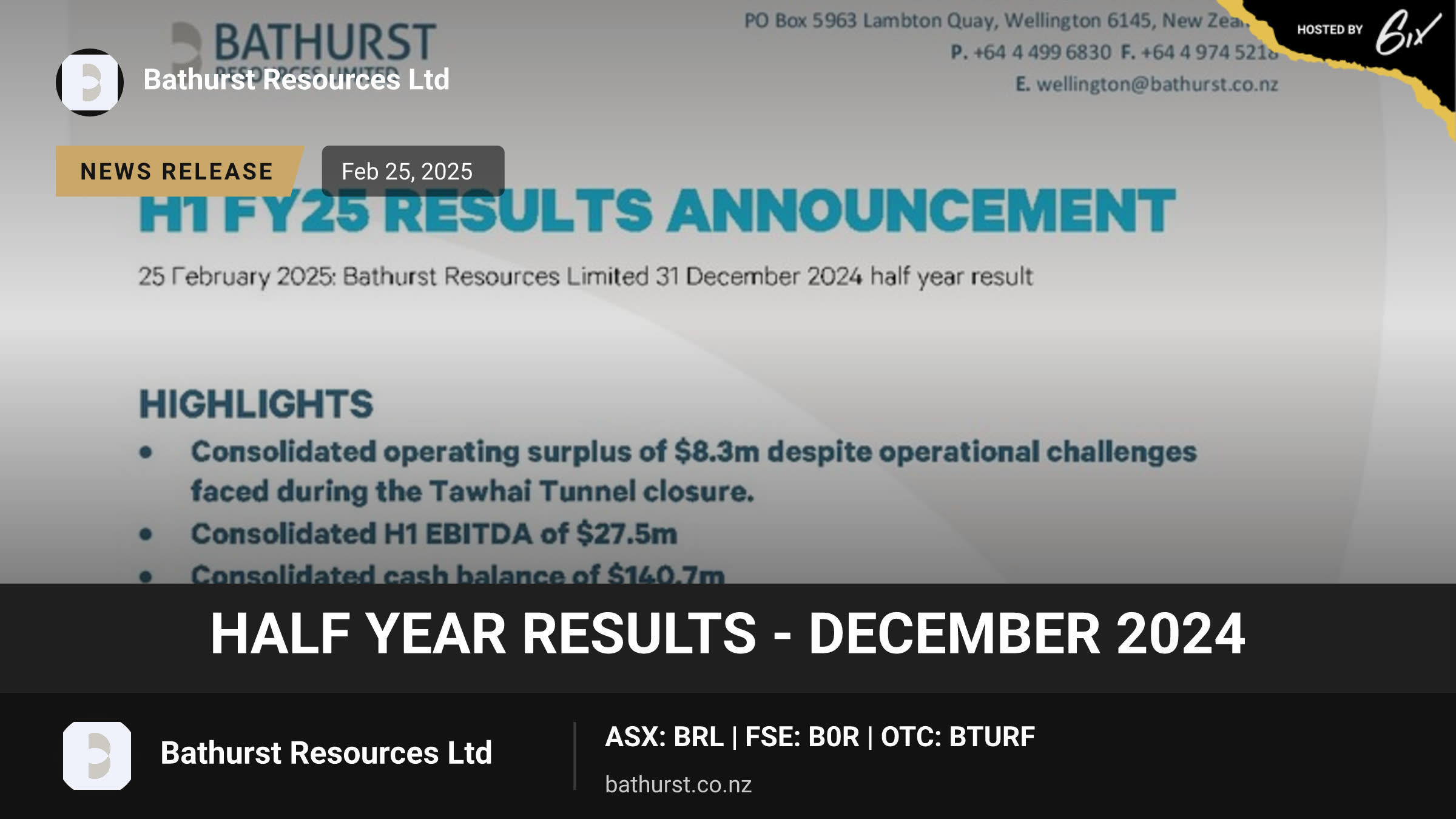 Half year results - December 2024