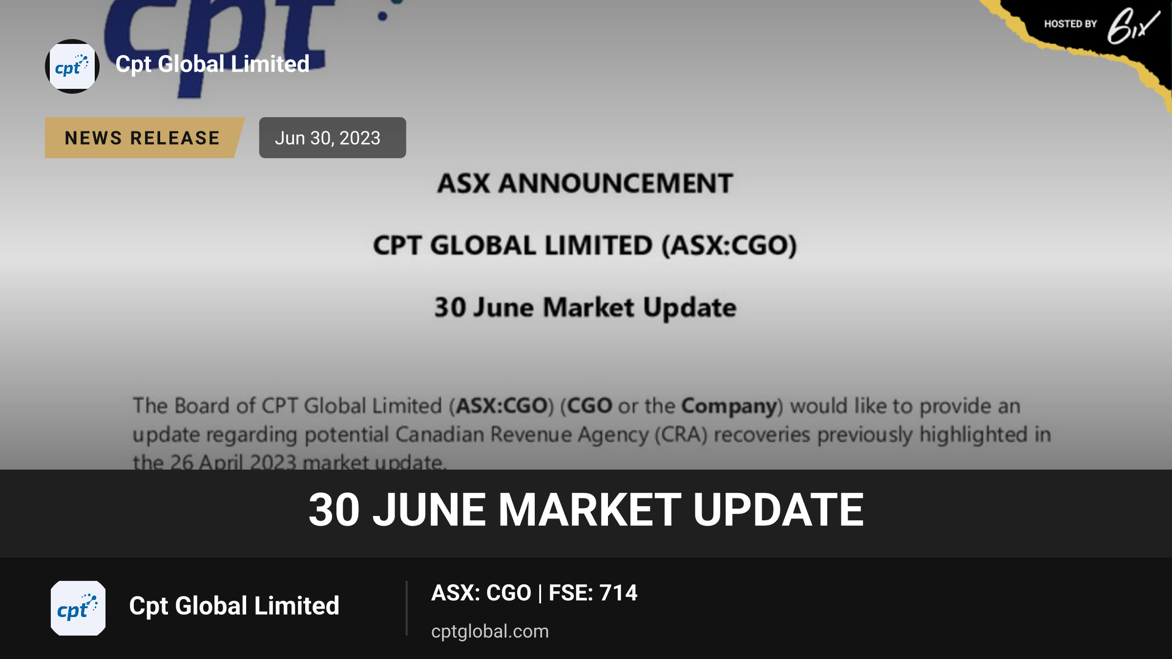30 June Market Update