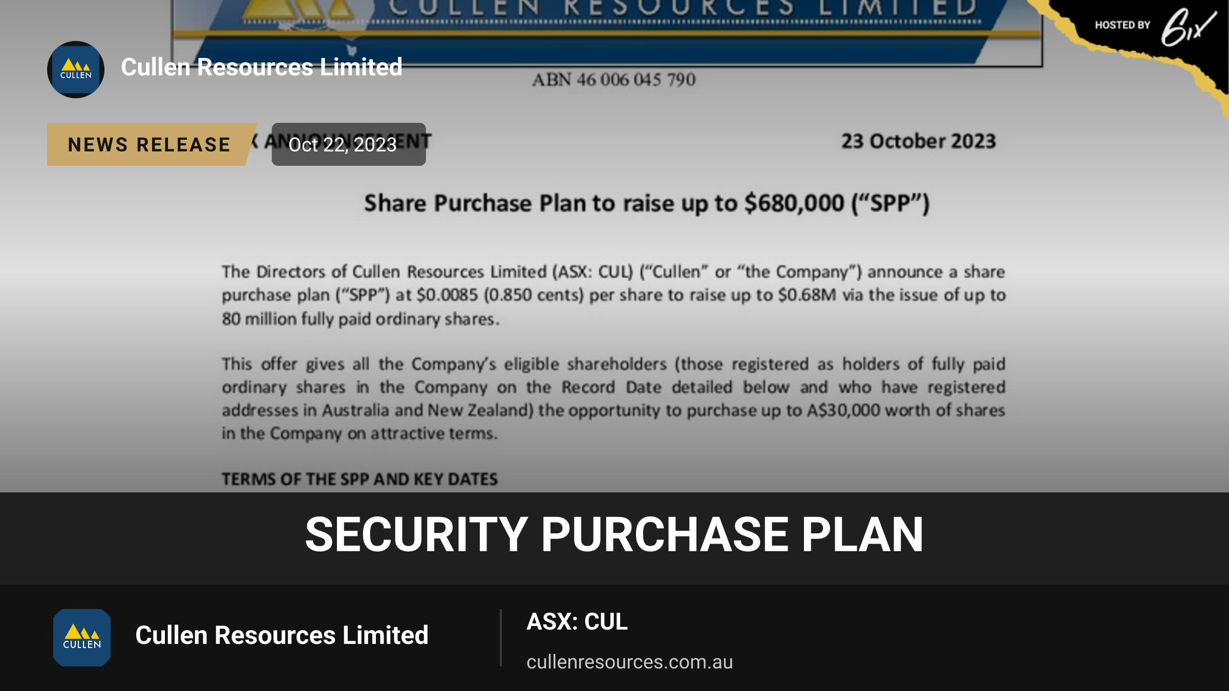 Security Purchase Plan