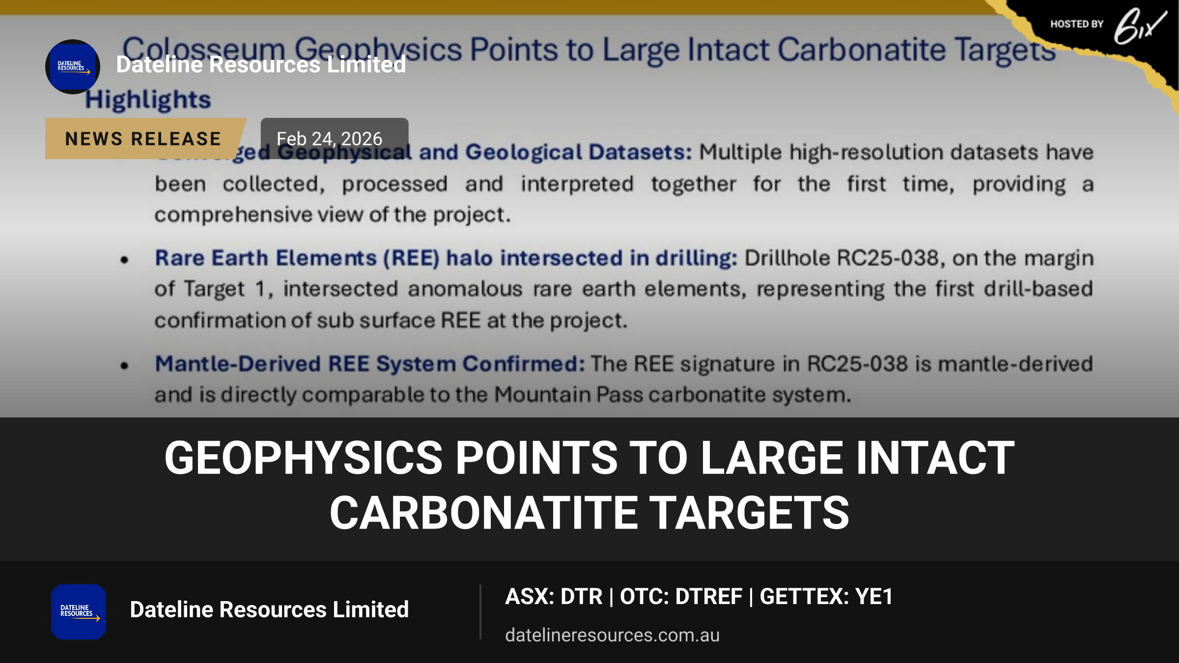 Geophysics Points to Large Intact Carbonatite Targets
