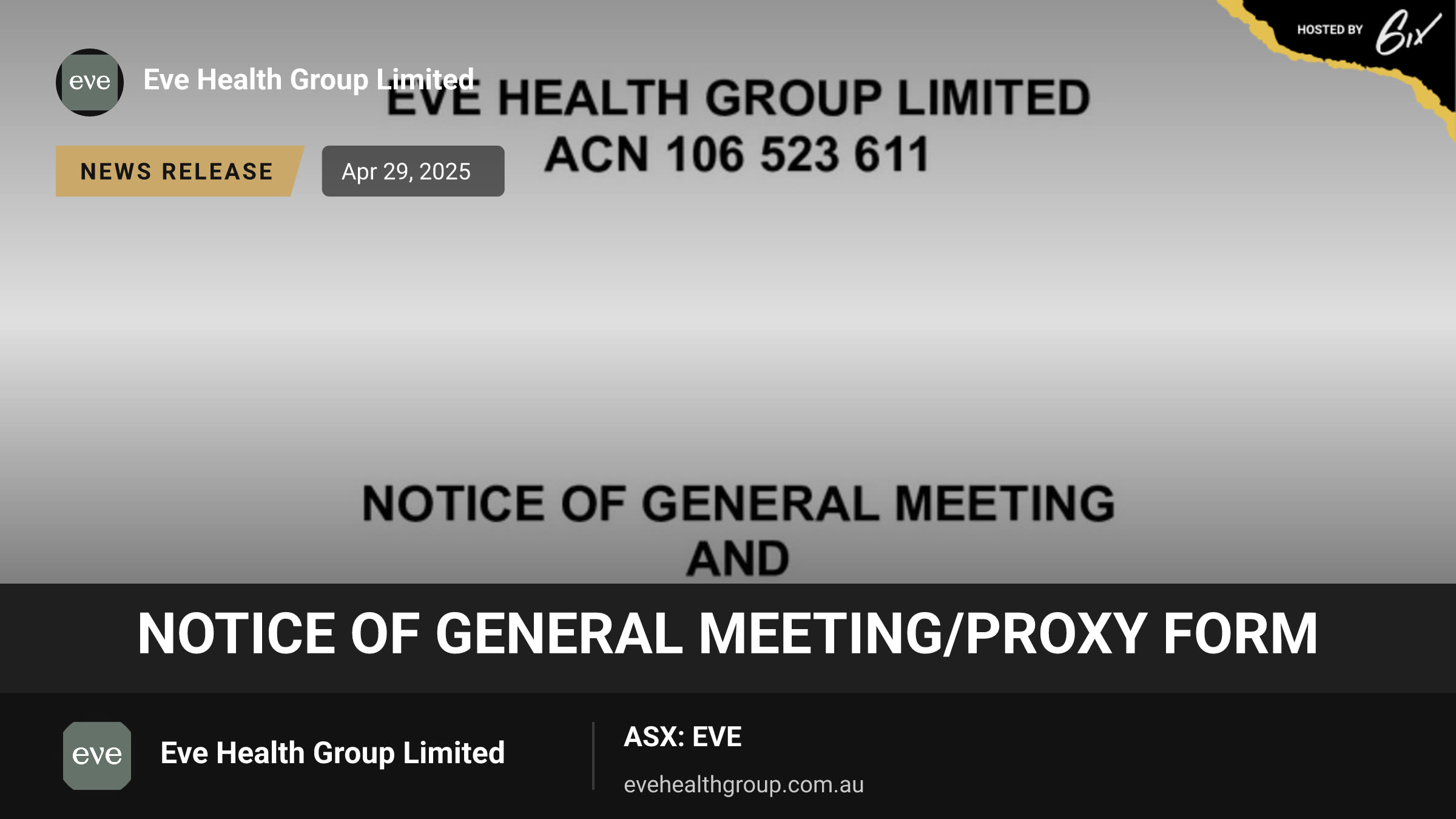 Notice of General Meeting/Proxy Form