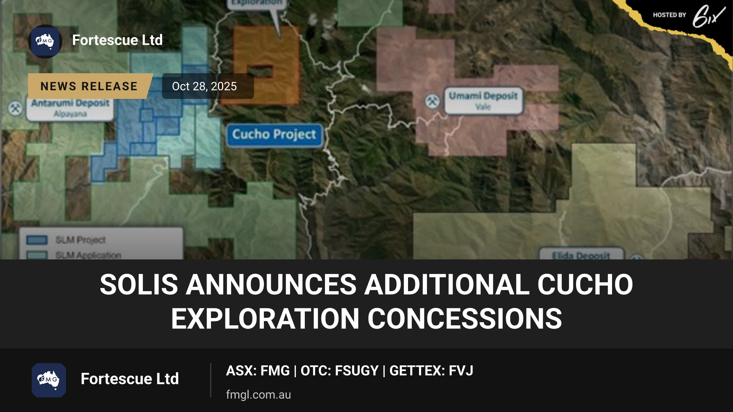 Solis Announces Additional Cucho Exploration Concessions