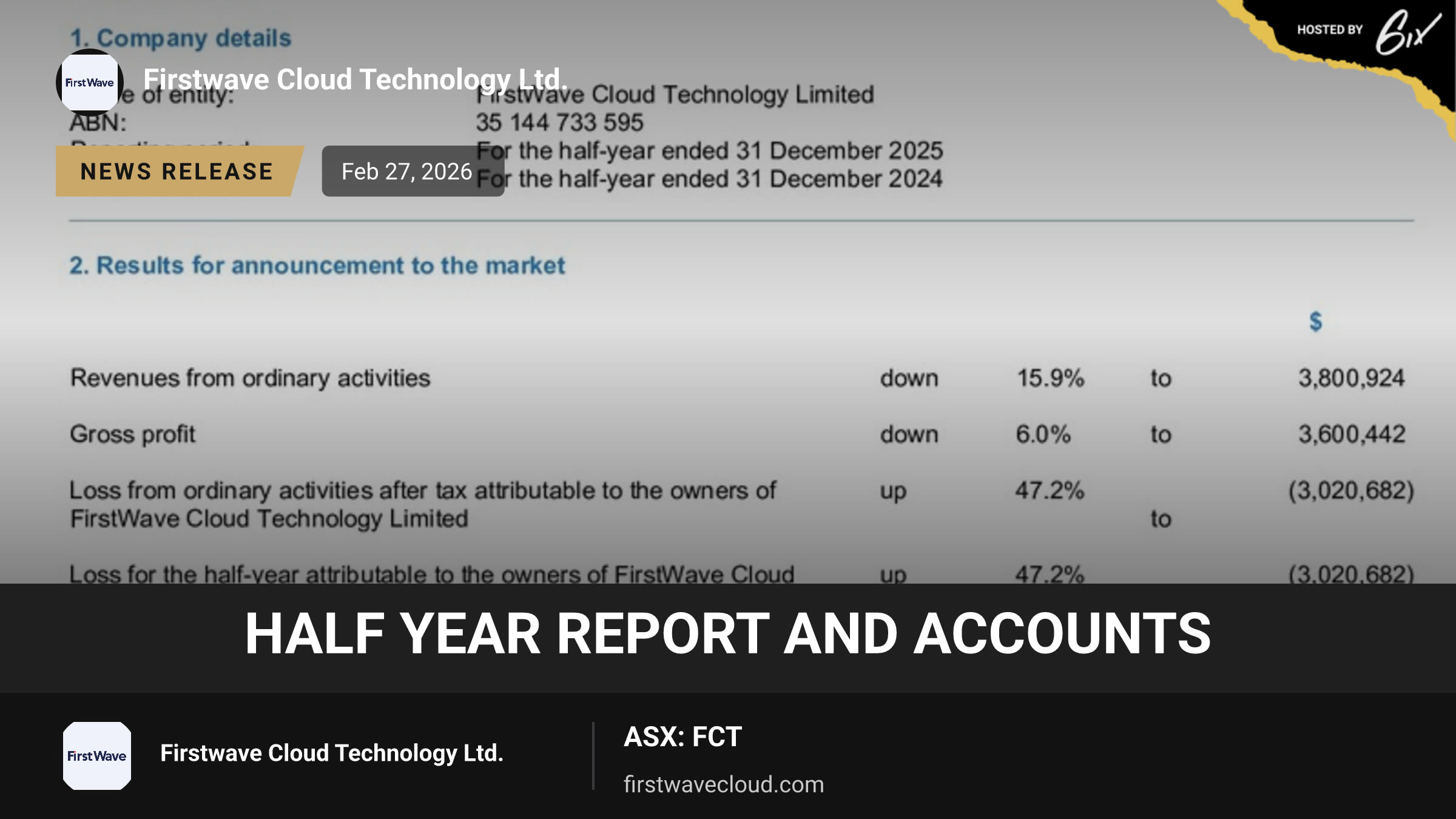 Half Year Report and Accounts
