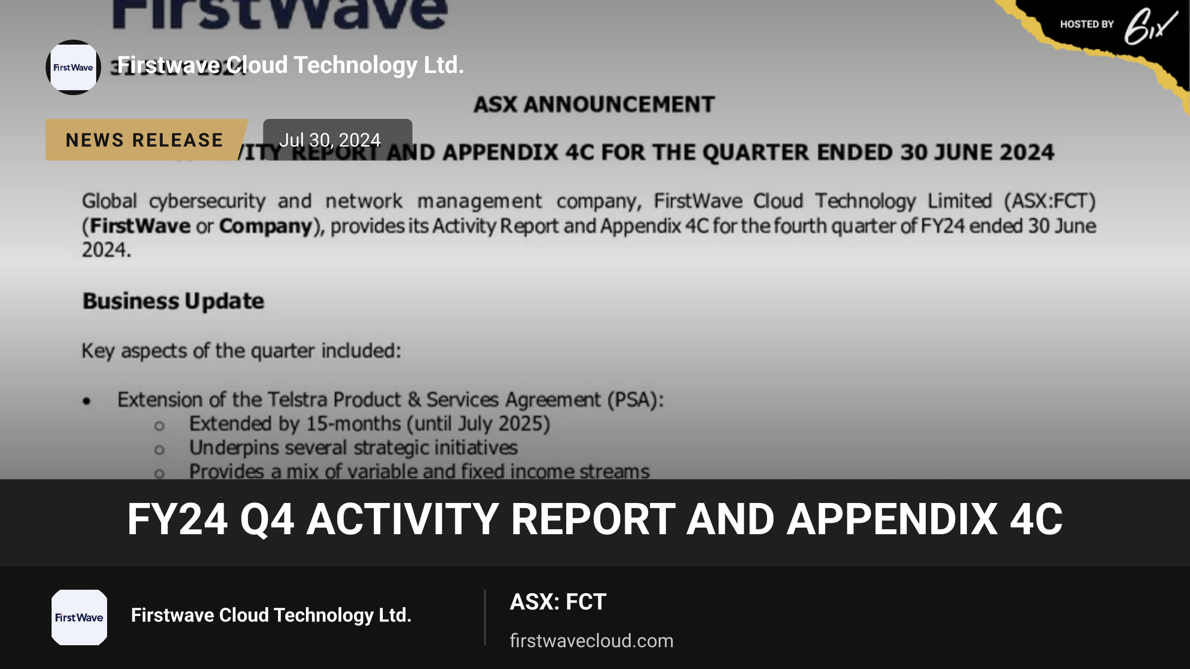 FY24 Q4 Activity Report and Appendix 4C