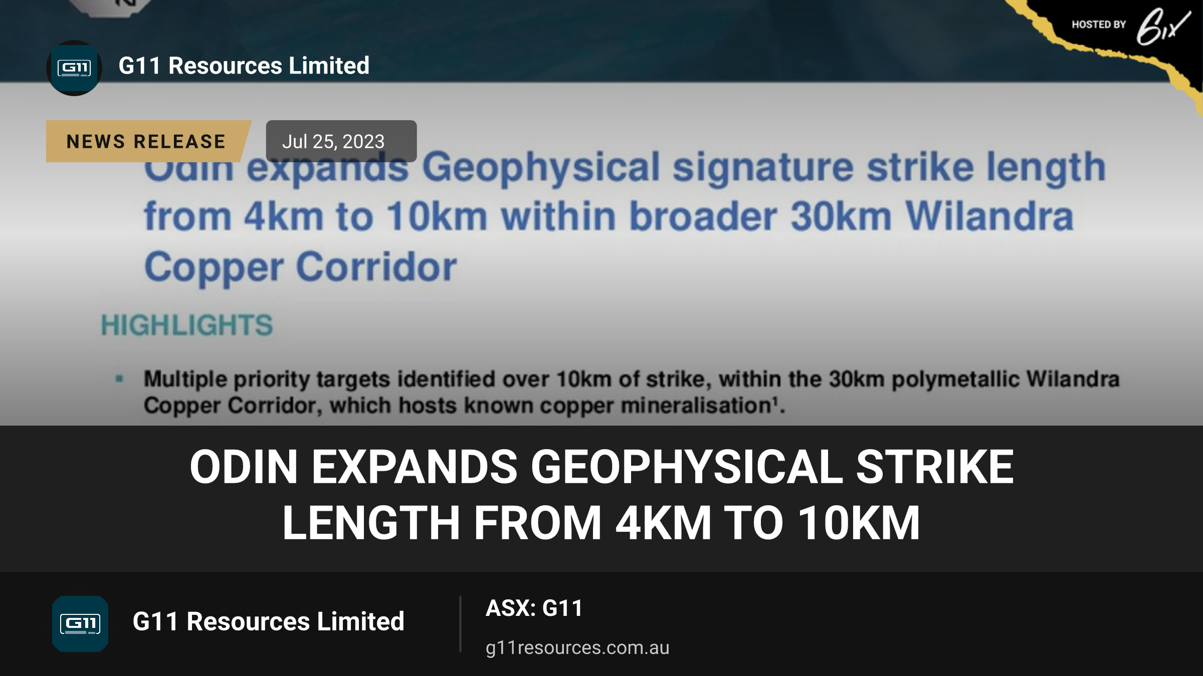 Odin expands Geophysical strike length from 4km to 10km