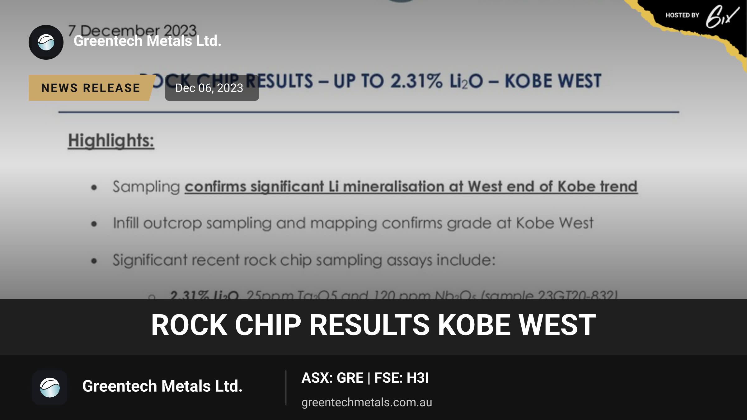 Rock Chip Results Kobe West