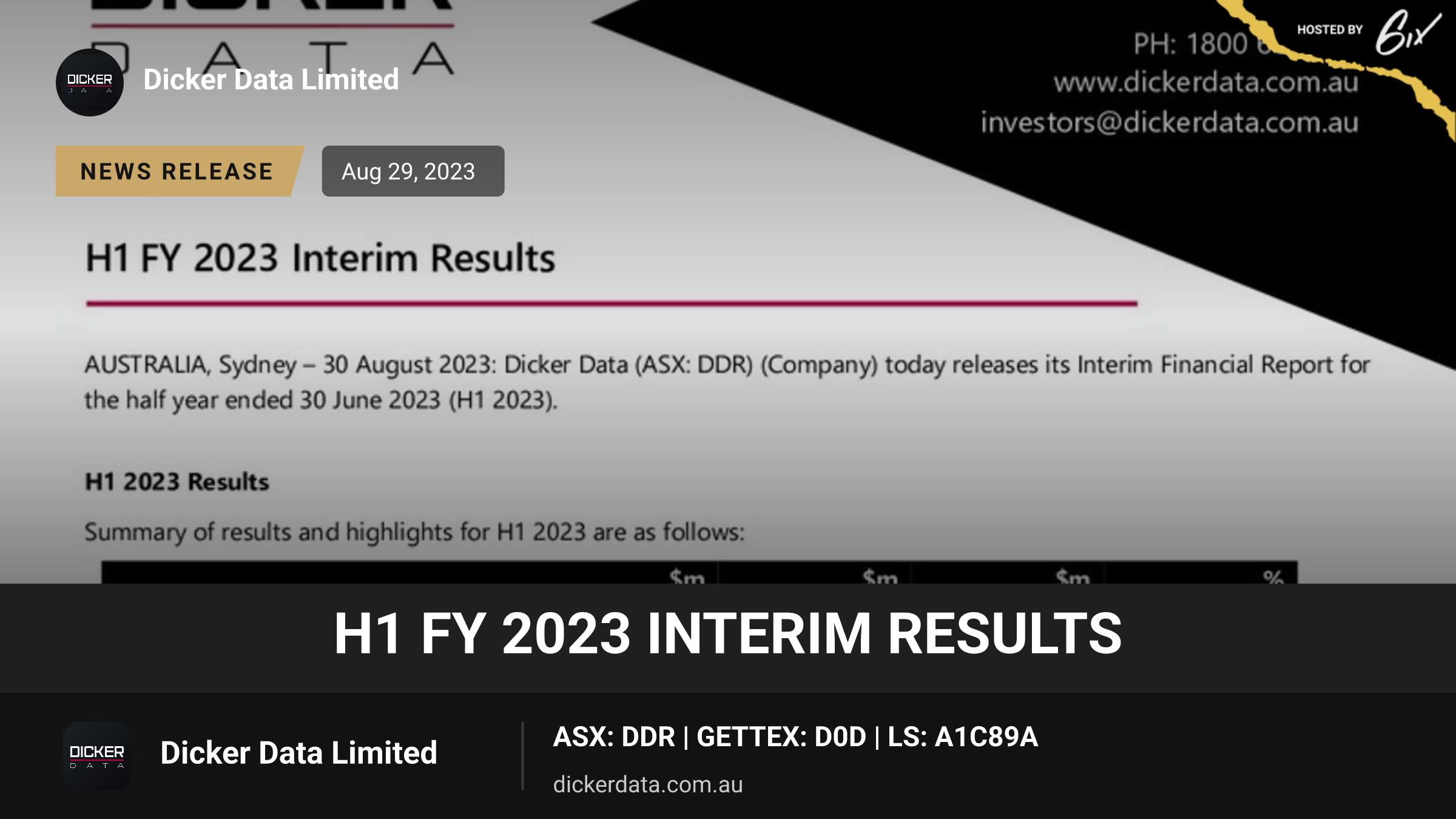 H1 FY 2023 Interim Results