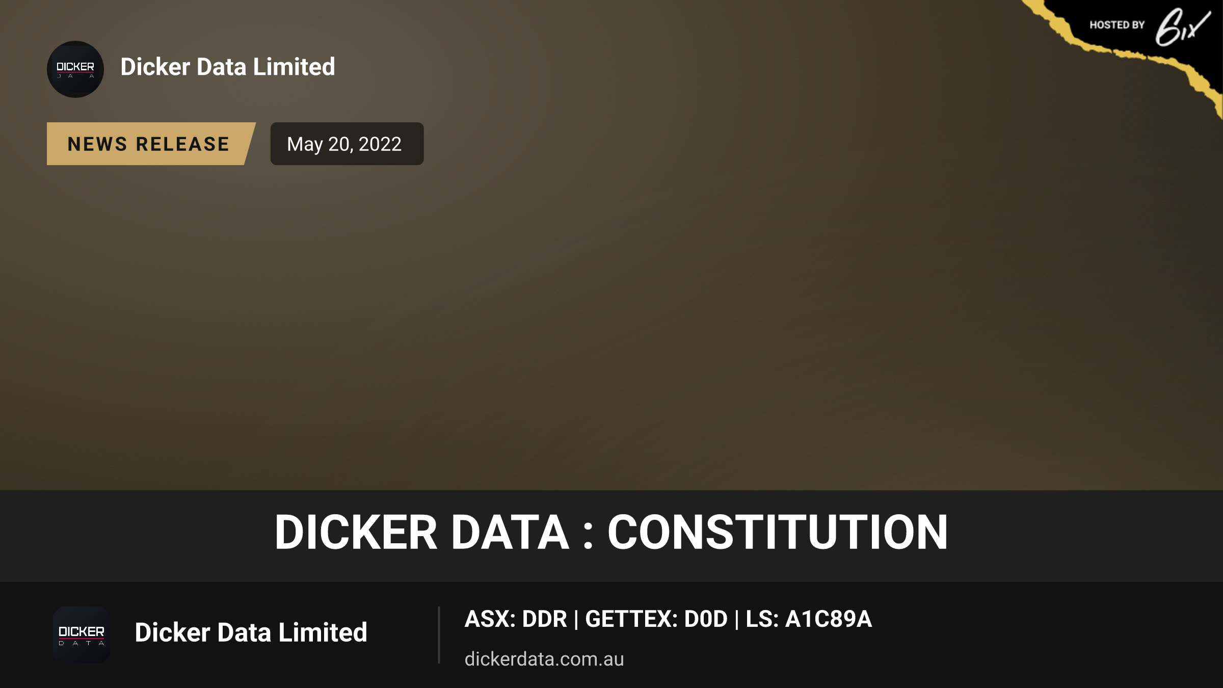 Dicker Data : Constitution