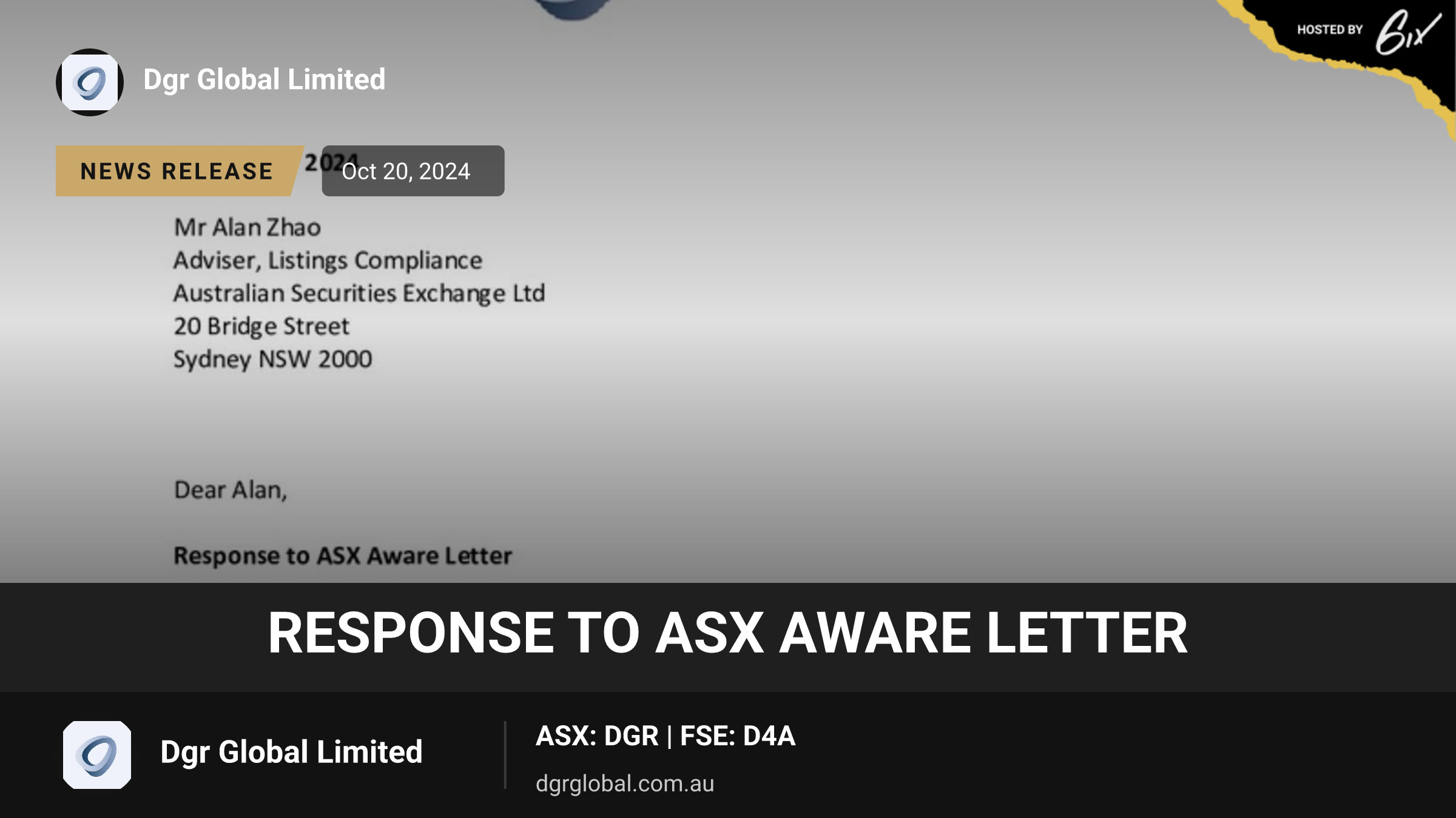 Response to ASX Aware Letter