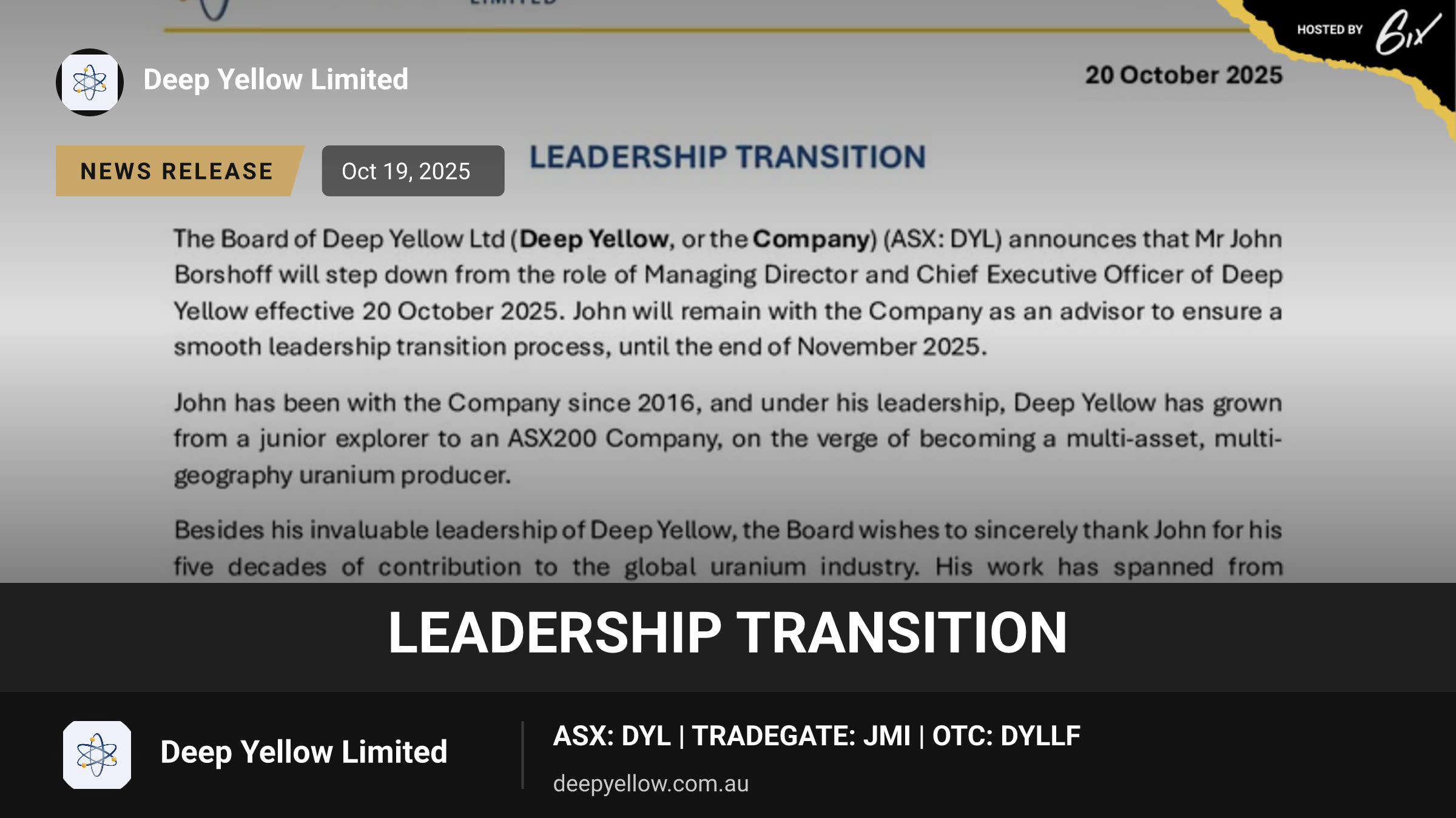 Leadership Transition