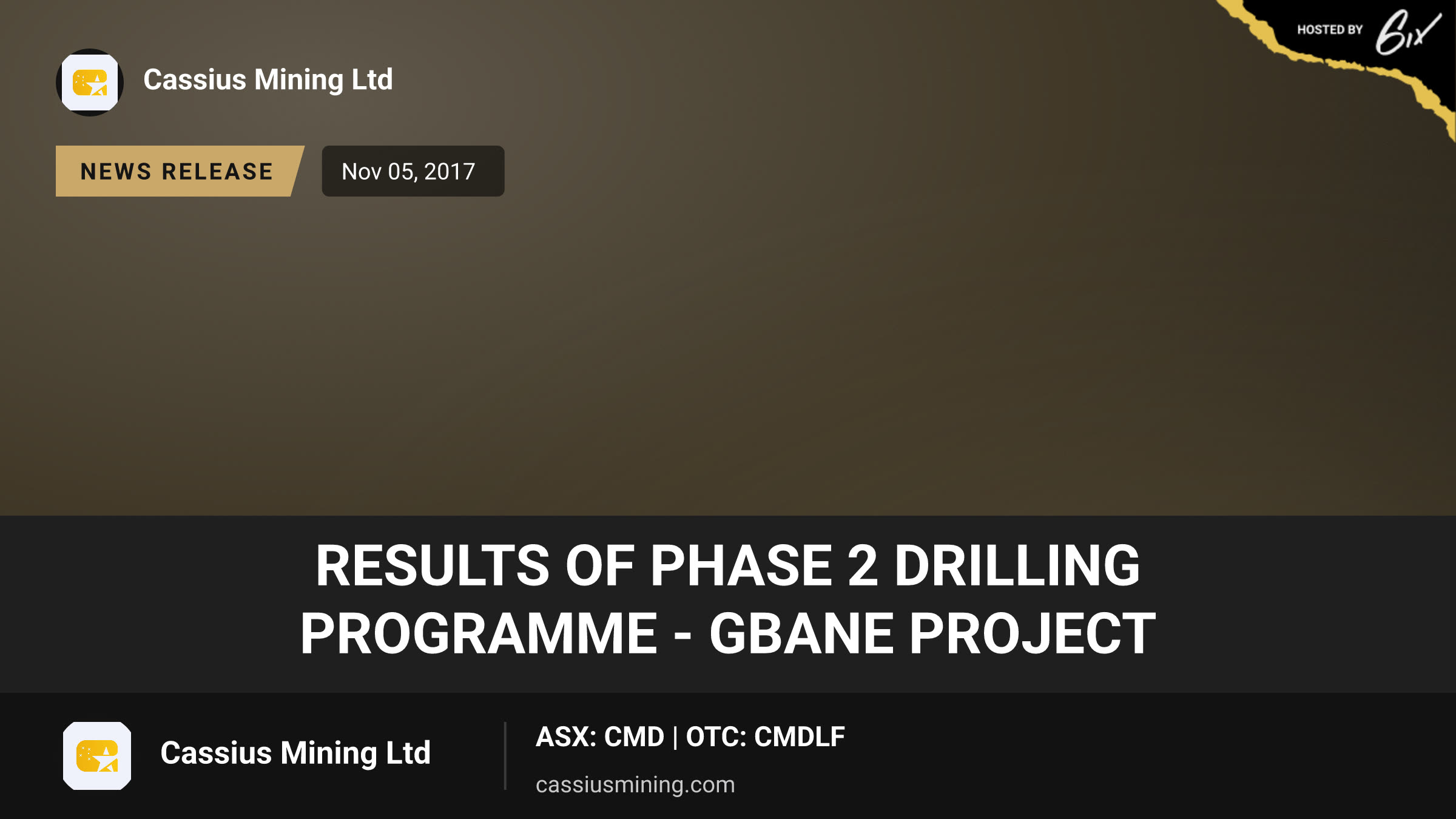 Results of Phase 2 Drilling Programme - Gbane Project