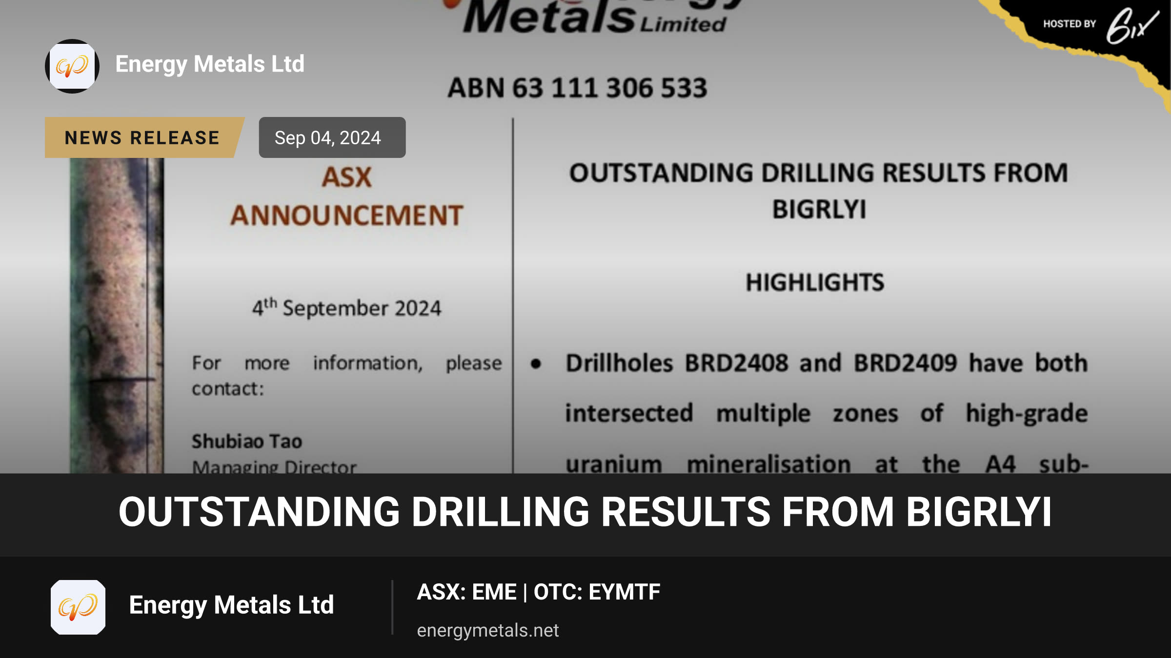 Outstanding Drilling Results From Bigrlyi