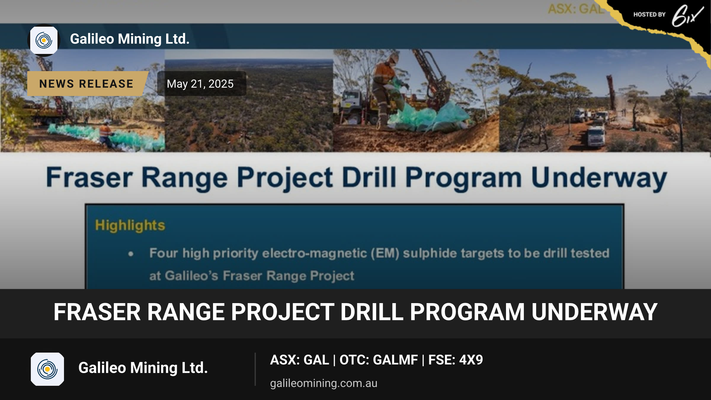 Fraser Range Project Drill Program Underway