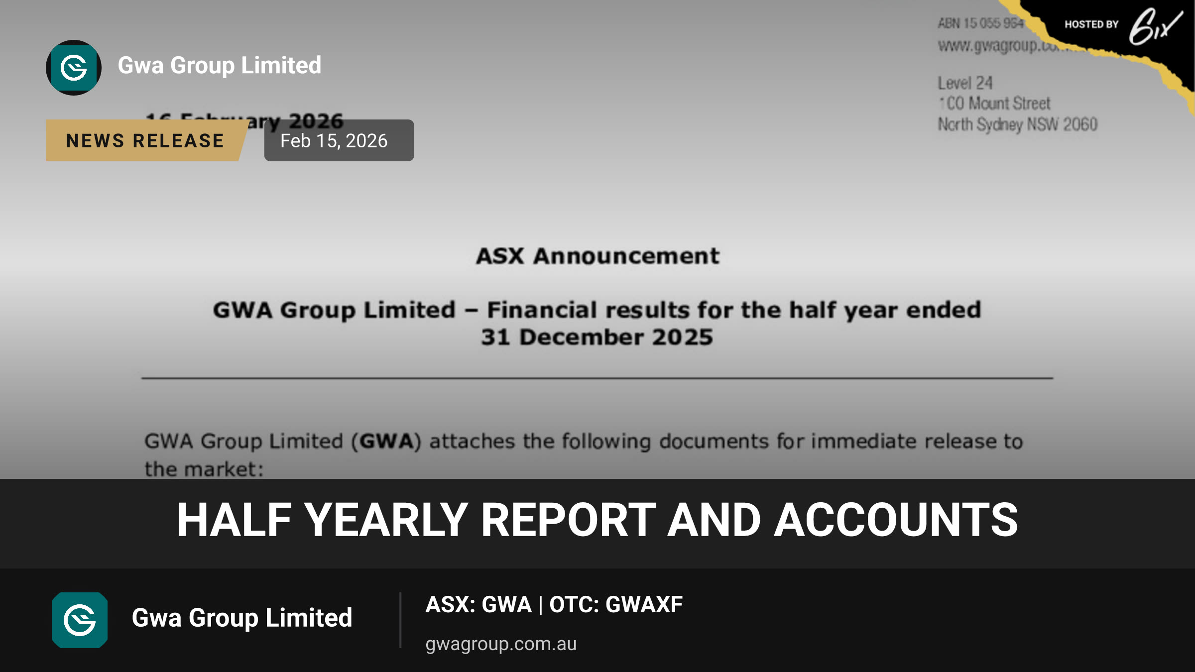 Half Yearly Report and Accounts