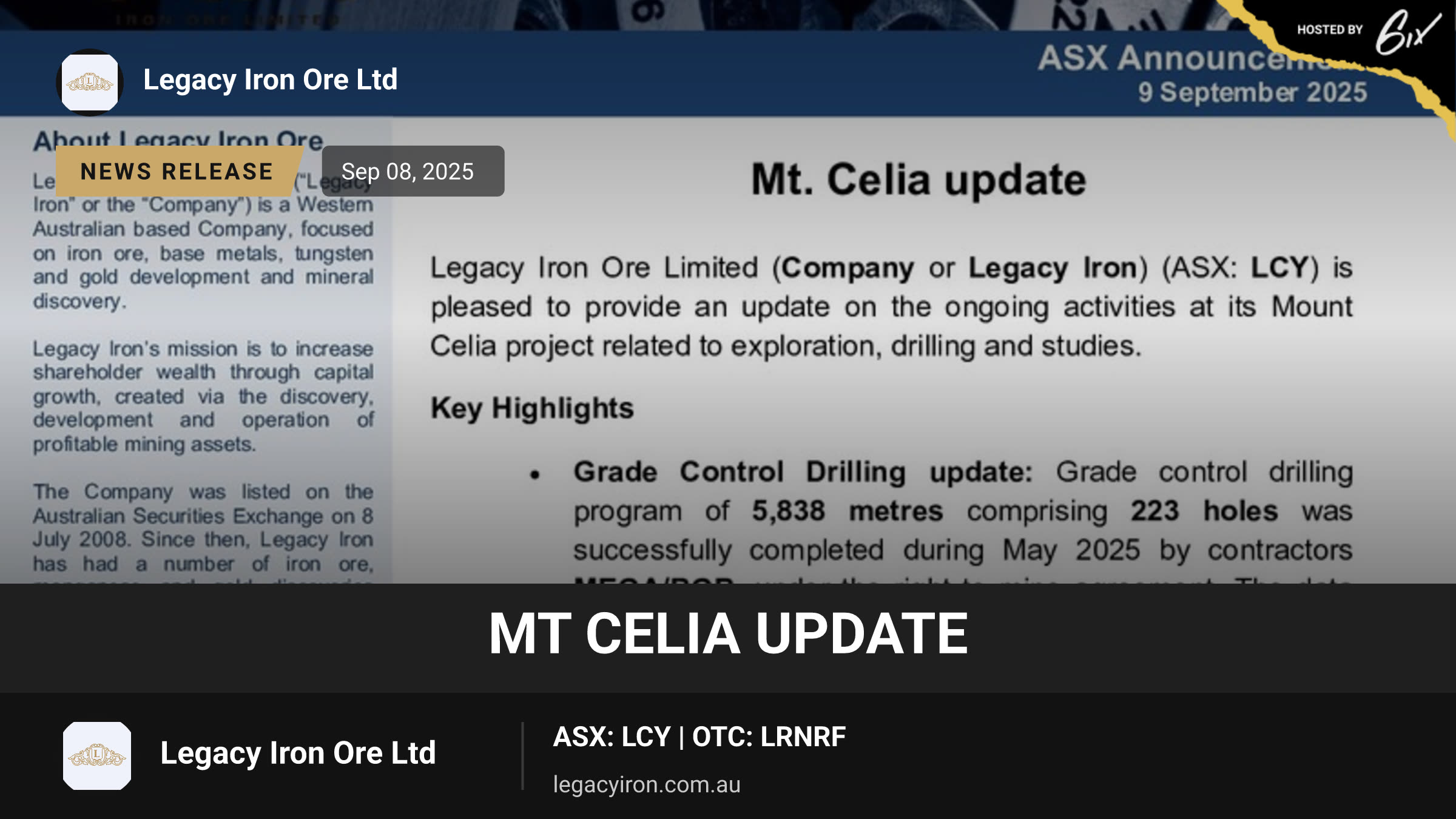 Mt Celia Update