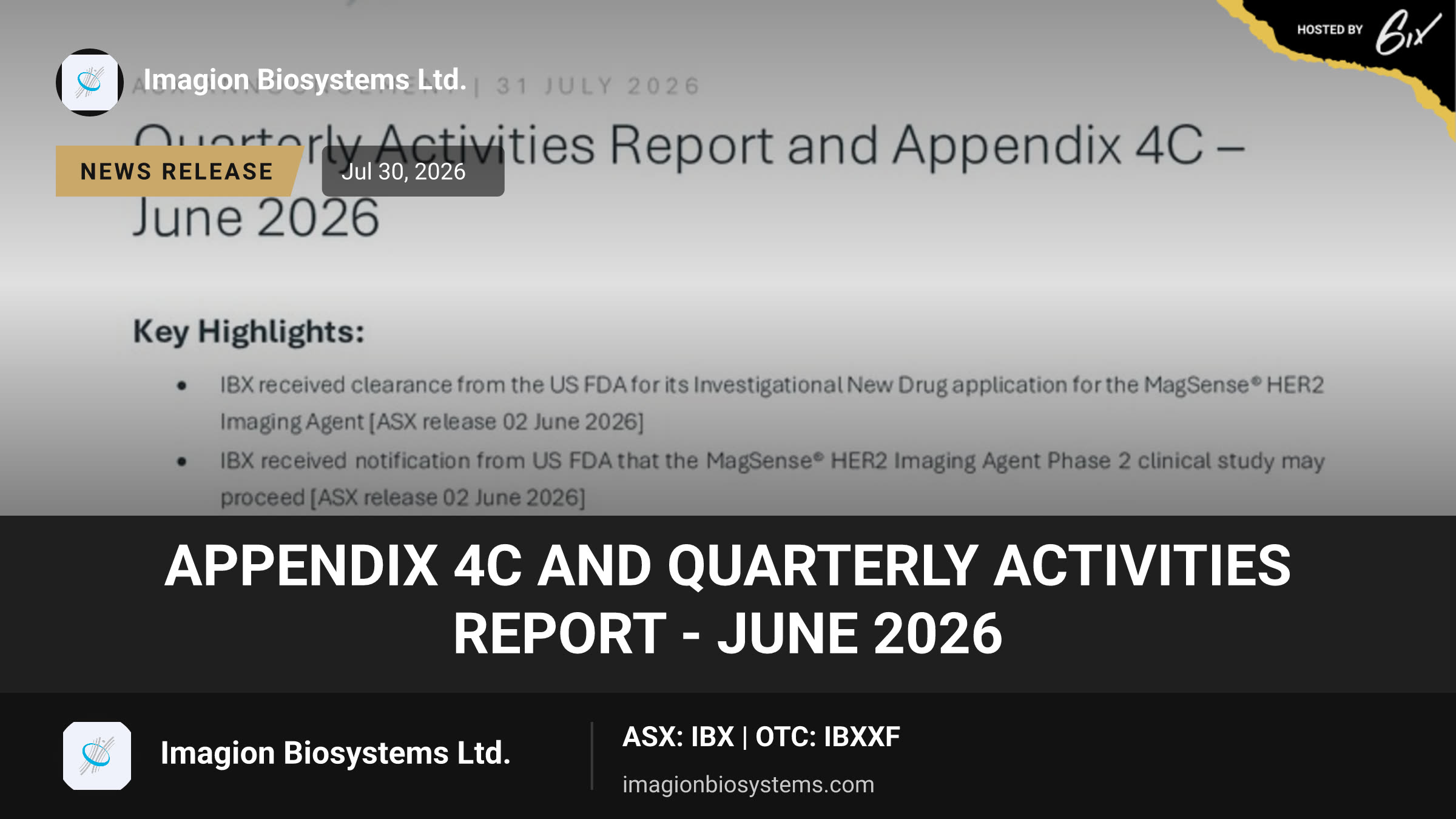 Appendix 4C and Quarterly Activities Report - June 2026