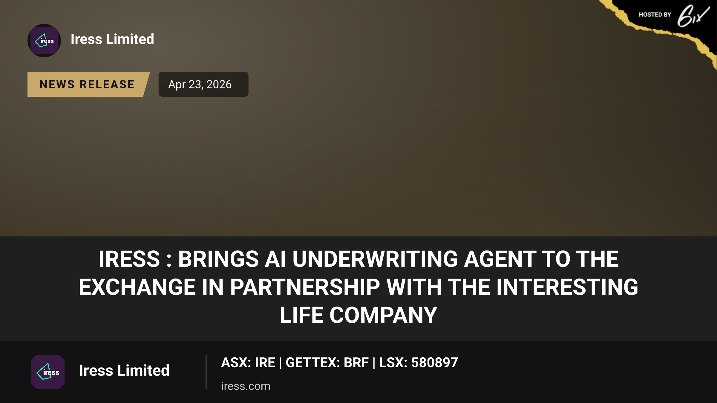 Iress : brings AI underwriting agent to The Exchange in partnership with The Interesting Life Company
