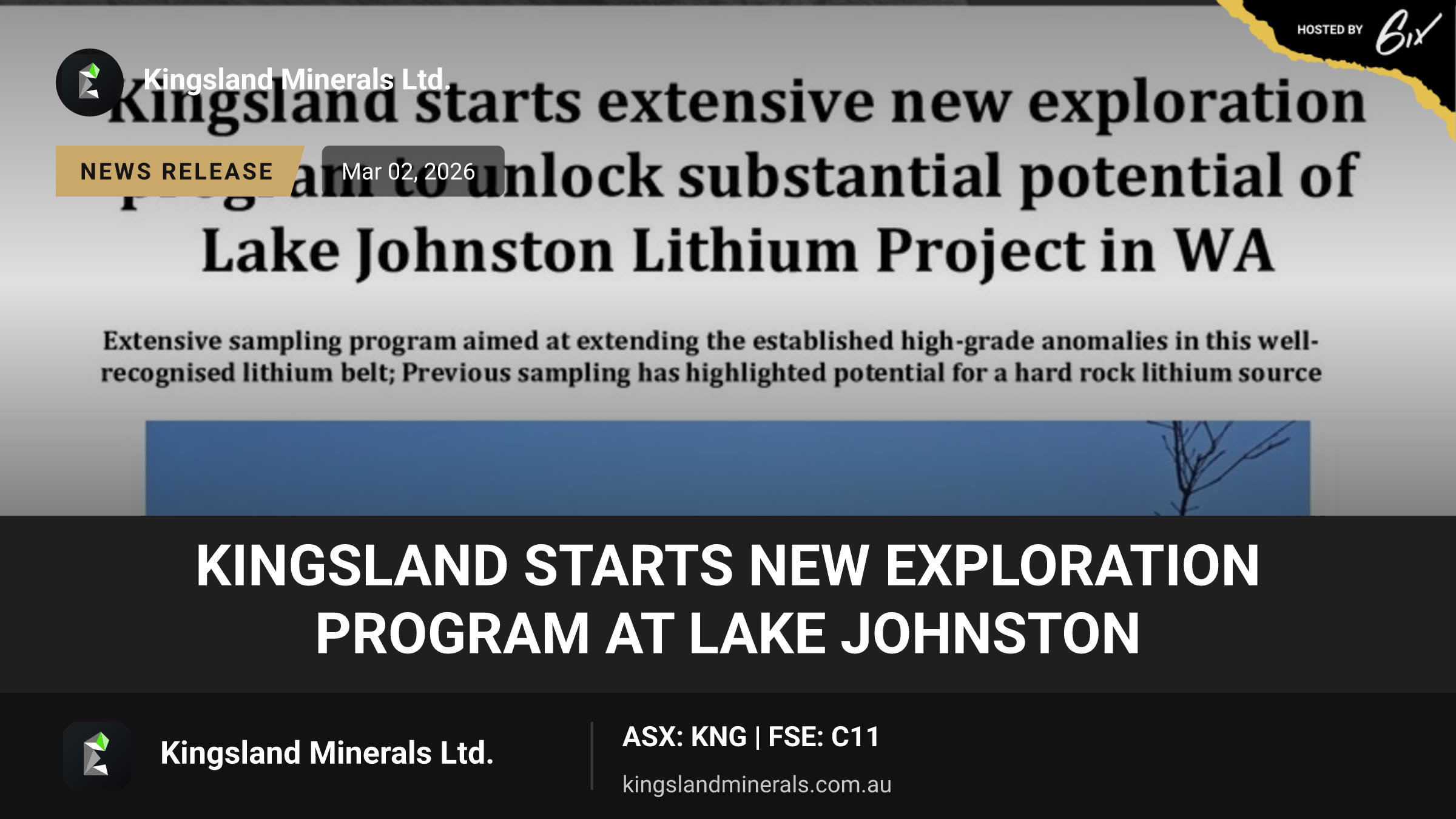 Kingsland starts new exploration program at Lake Johnston
