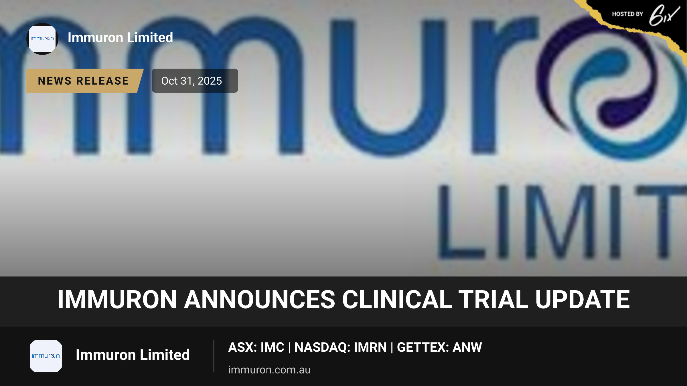Immuron Announces Clinical Trial Update