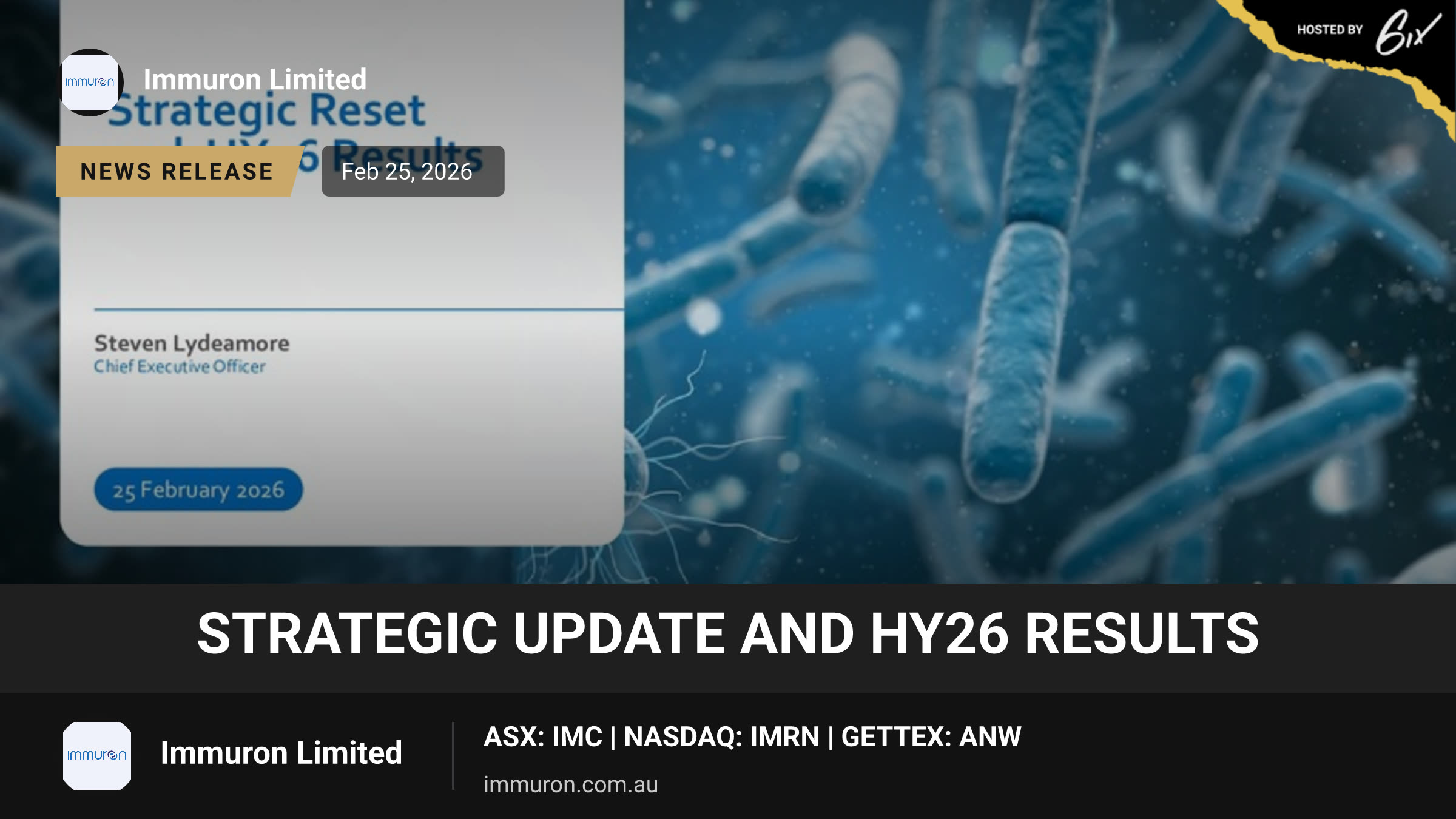 Strategic Update and HY26 Results