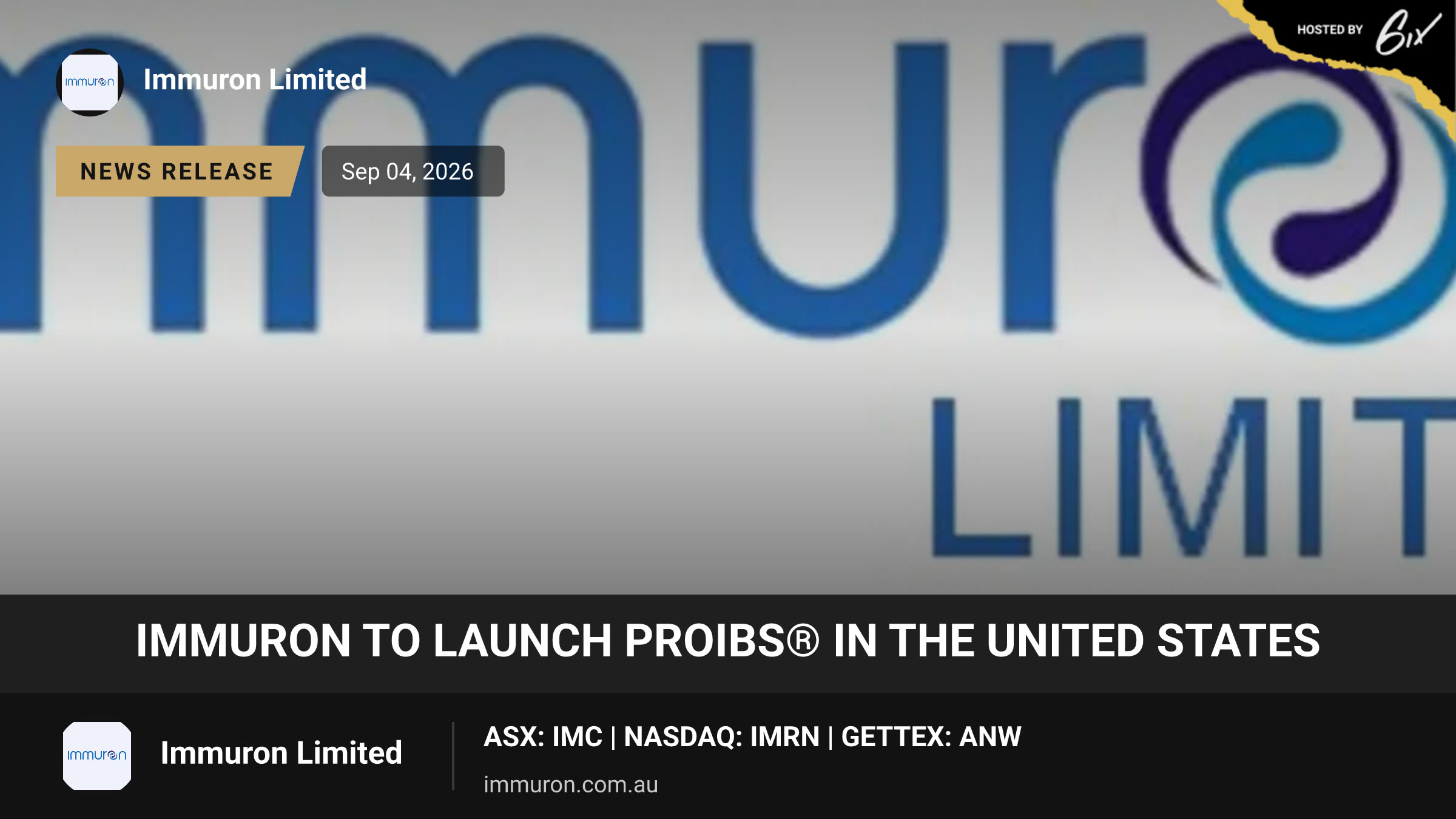 Immuron to launch PROIBS® in the United States