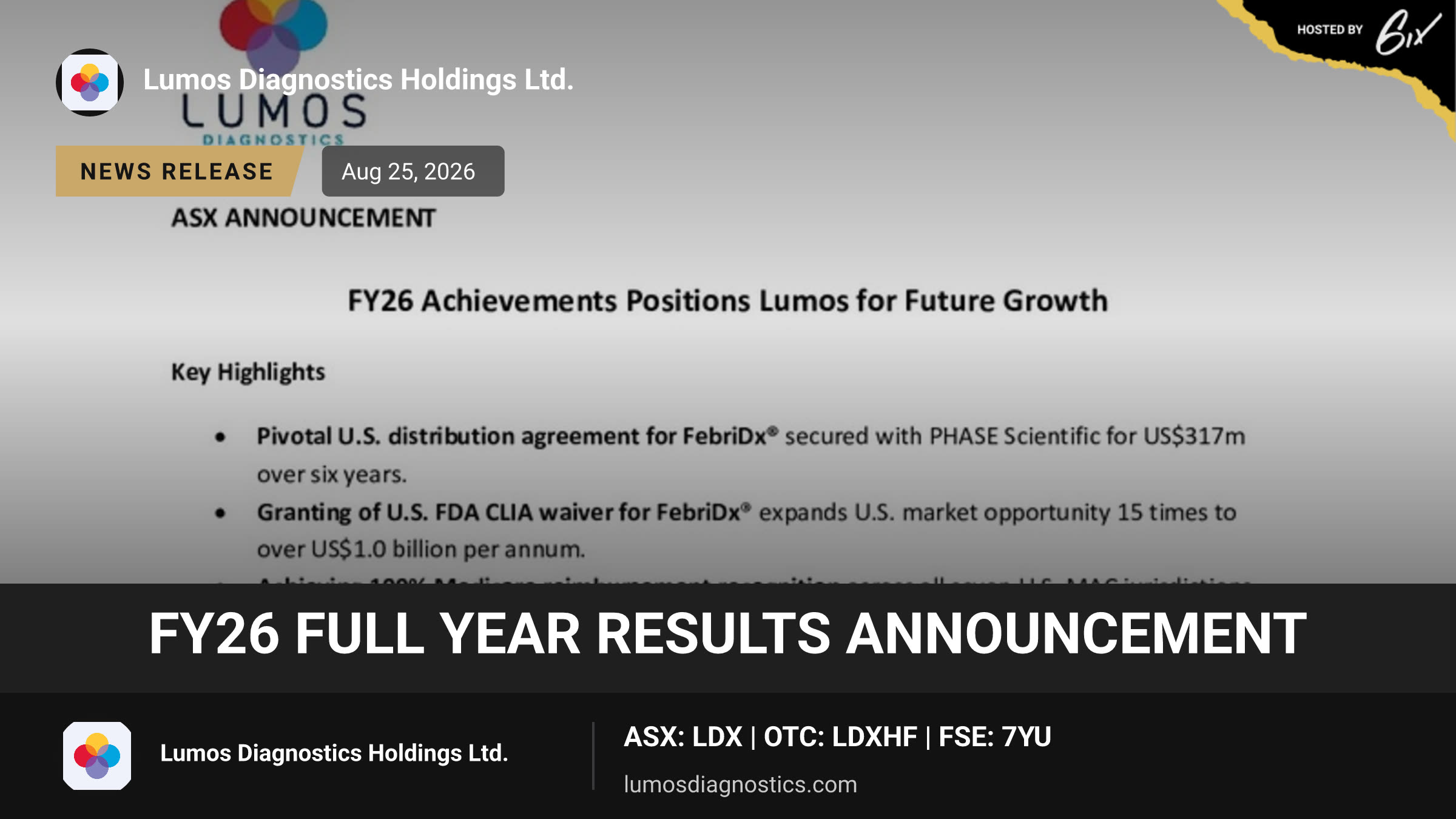 FY26 Full Year Results Announcement