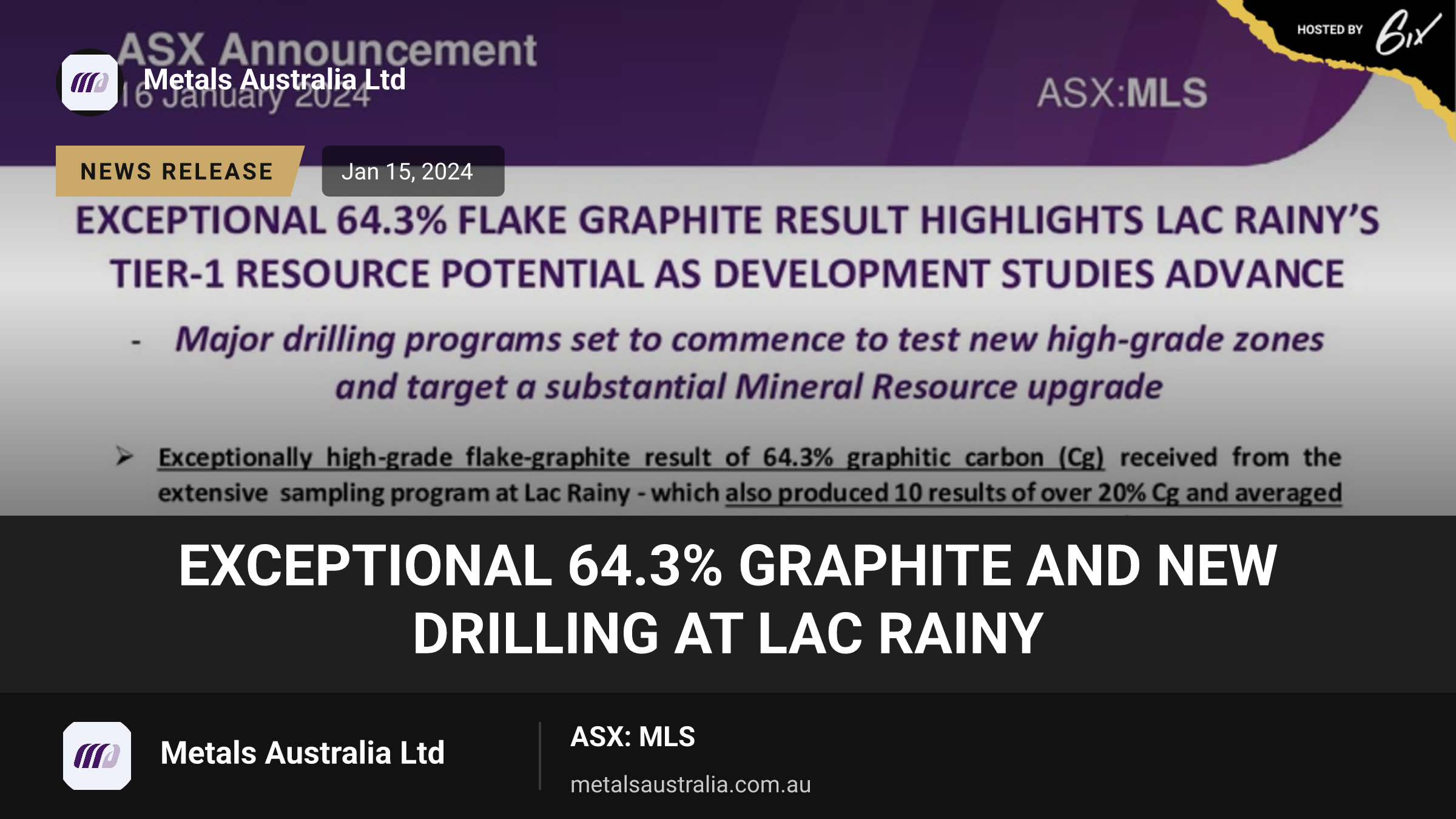 Exceptional 64.3% Graphite and New Drilling at Lac Rainy